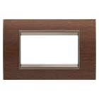 Gewiss - PLAQUE LUX RECTANGULAIRE 4P BOIS NOYER