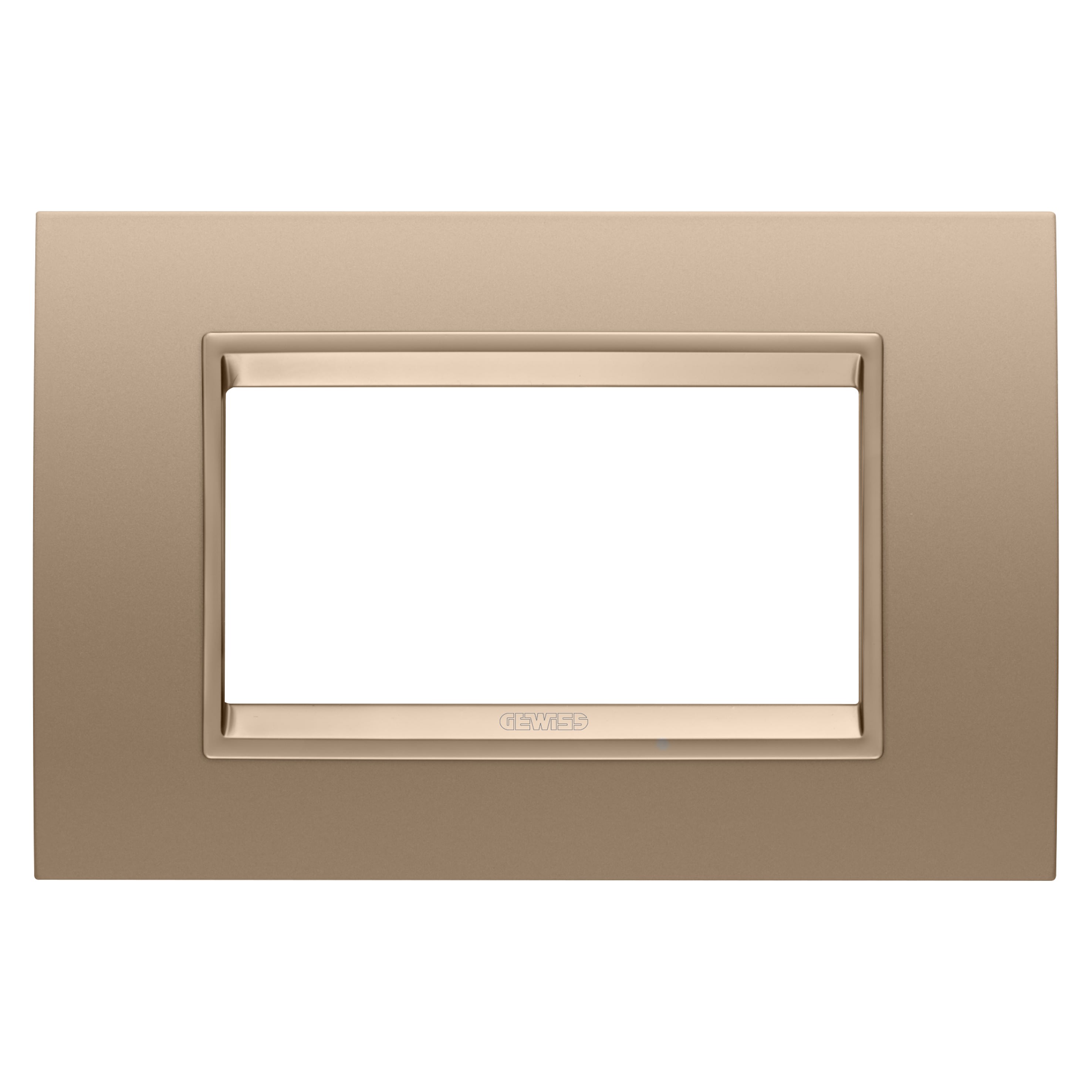 Gewiss - PLAQUE LUX RECT. MÉTAL 4P CUIVRE DOUX