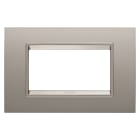 Gewiss - PLAQUE LUX RECT. MÉTAL 4P BRONZE PERLÉ