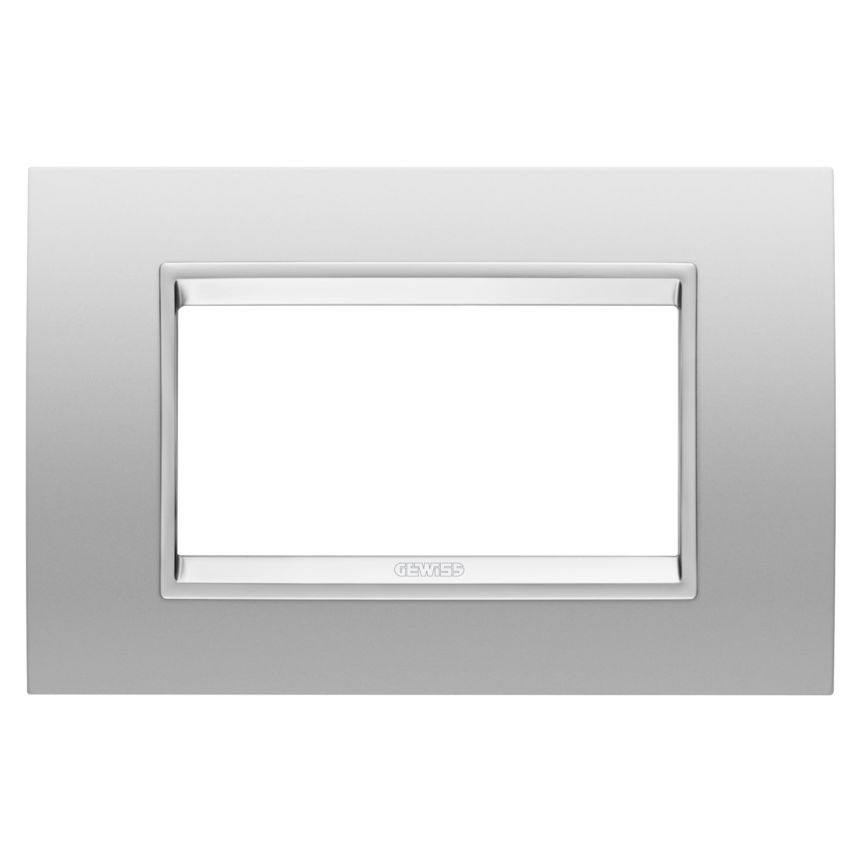 Gewiss - PLAQUE LUX RECT. MÉTAL 4P GRIS