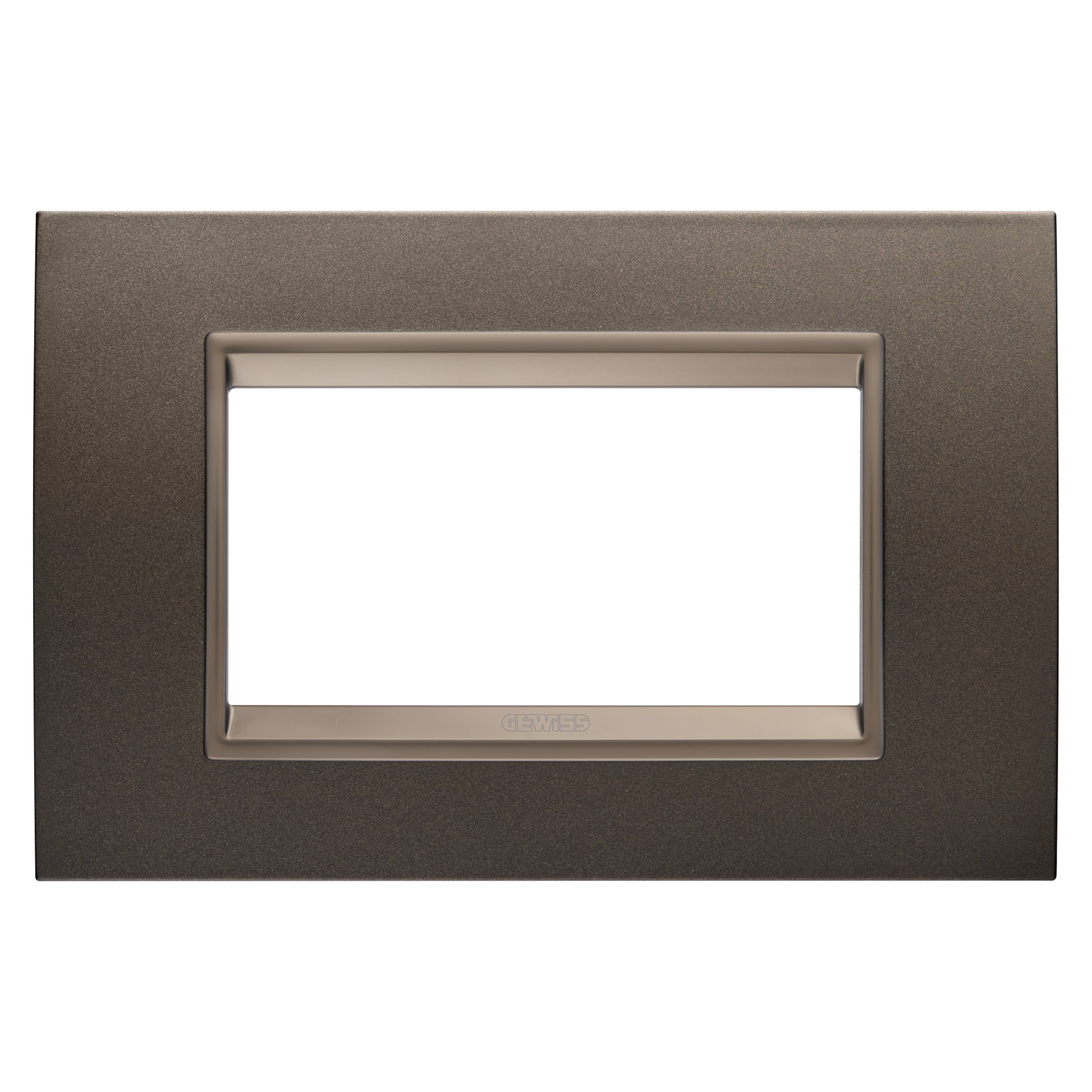 Gewiss - PLAQUE LUX RECT. MÉTAL 4P MARRON