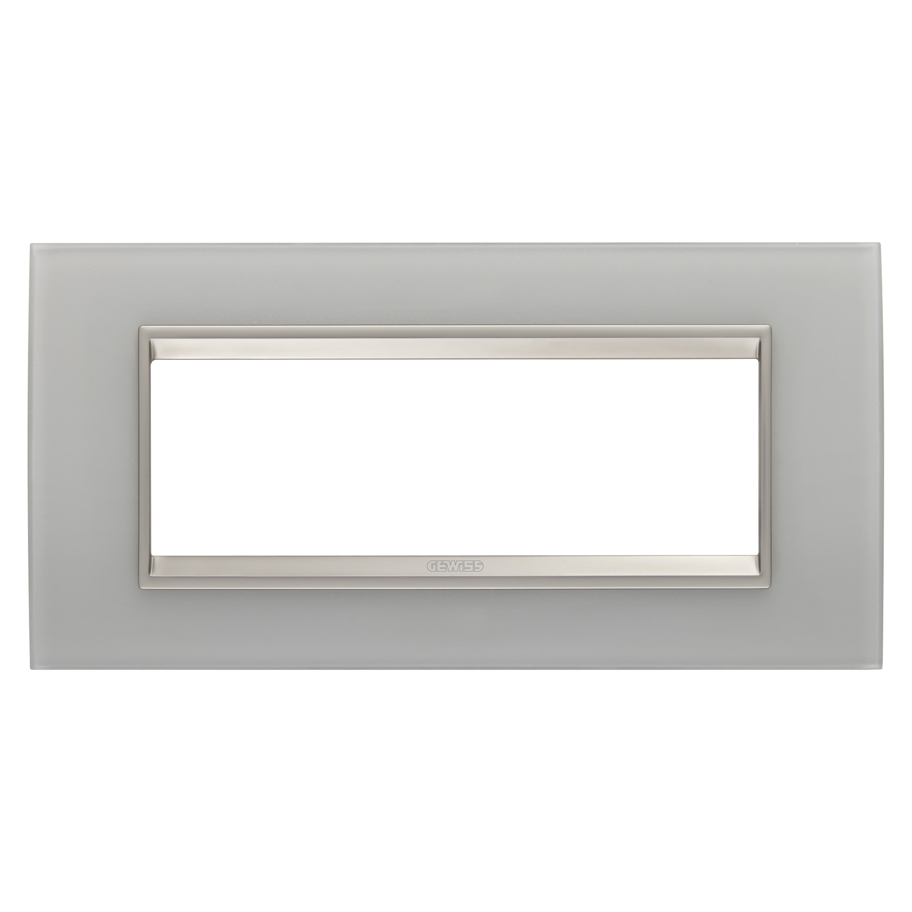 Gewiss - PLAQUE APPAREILLAGE LUX RECT. 6P VERRE NATUREL - GW16206GT