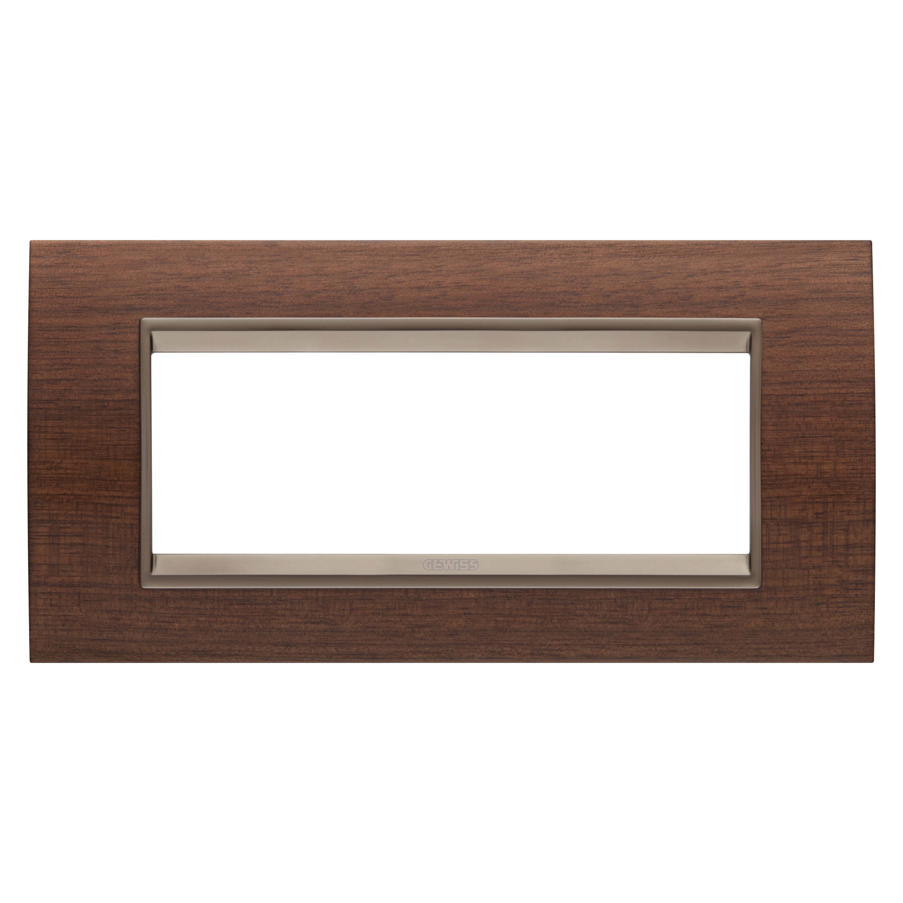 Gewiss - PLAQUE LUX RECTANGULAIRE 6P BOIS NOYER