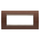 Gewiss - PLAQUE LUX RECTANGULAIRE 6P BOIS NOYER