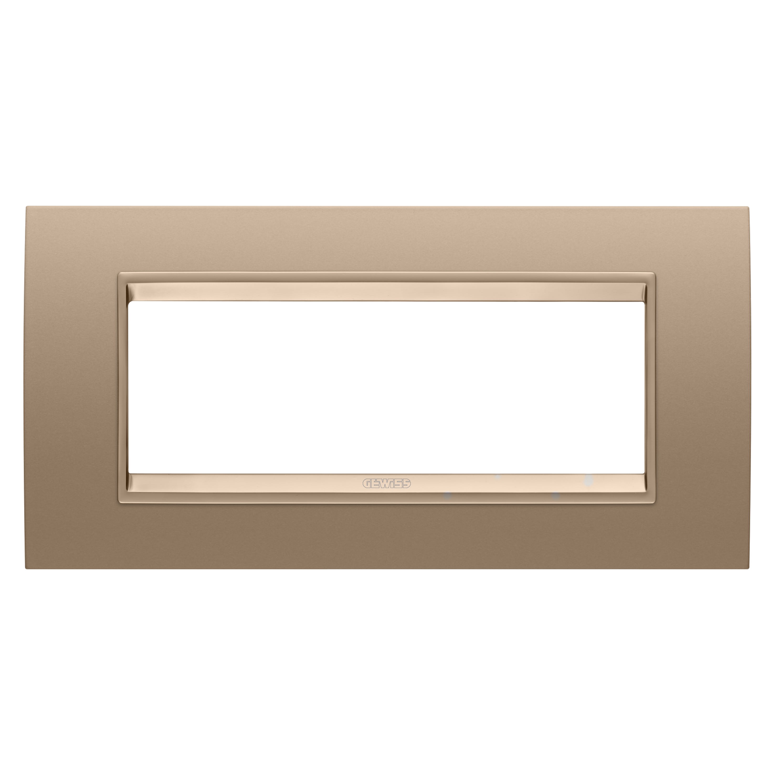 Gewiss - PLAQUE LUX RECT. 6P MÉTAL CUIVRE DOUX
