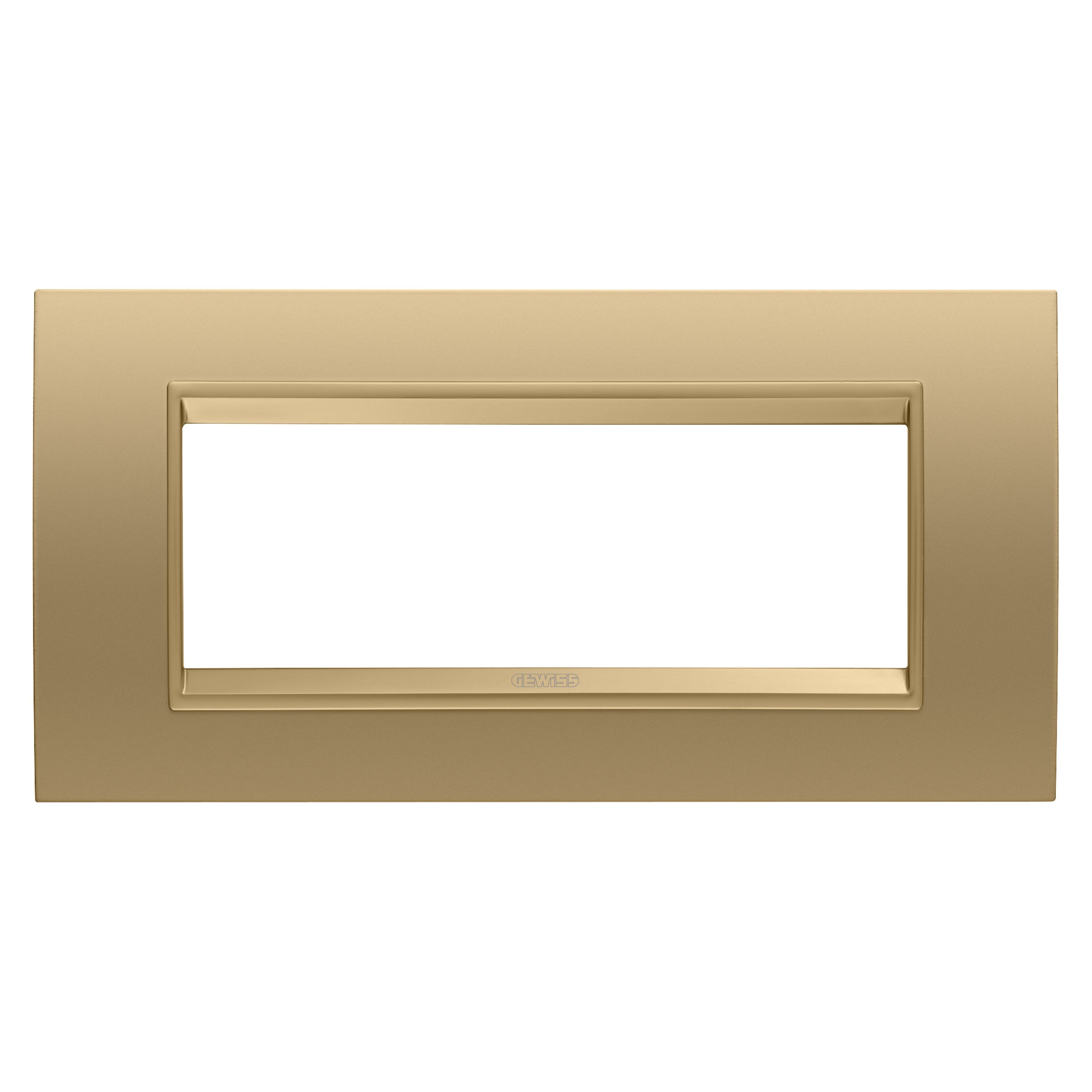 Gewiss - PLAQUE LUX RECTANGULAIRE 6P MÉTAL OR