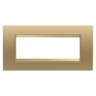 Gewiss - PLAQUE LUX RECTANGULAIRE 6P MÉTAL OR