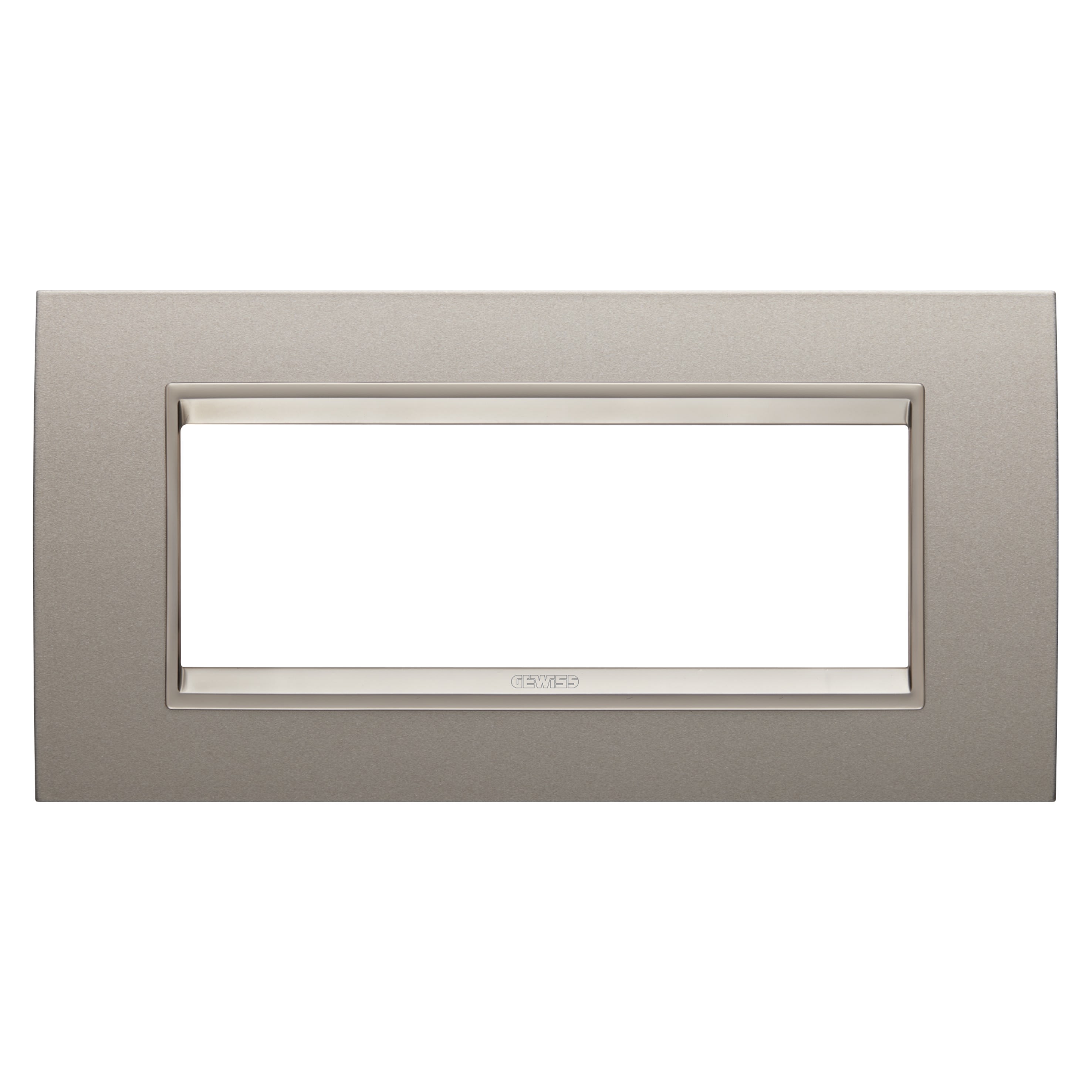 Gewiss - PLAQUE LUX RECT. 6P MÉTAL BRONZE PERLÉ