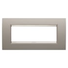 Gewiss - PLAQUE LUX RECT. 6P MÉTAL BRONZE PERLÉ