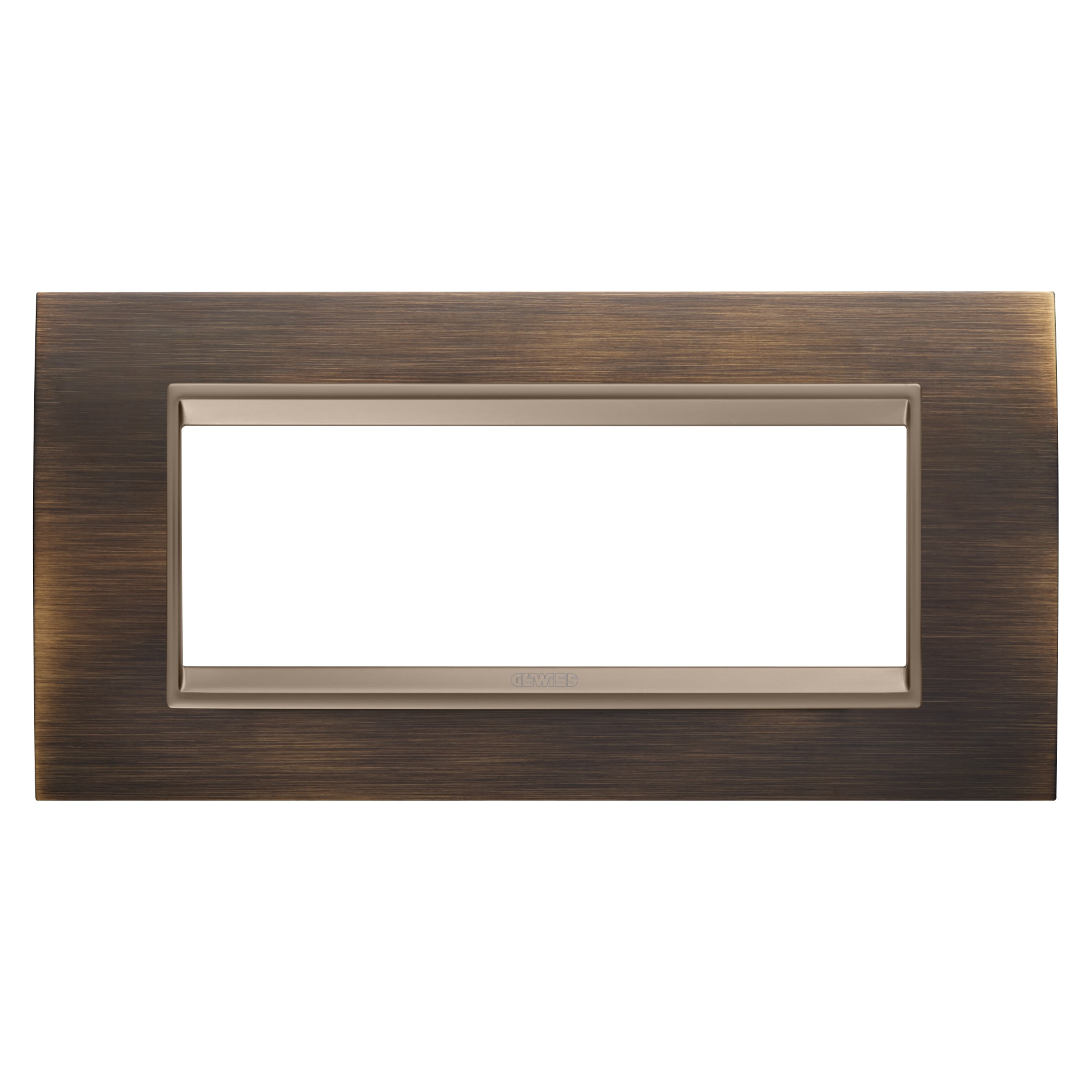 Gewiss - PLAQUE LUX RECT. 6P MÉTAL LAITON ANTIQUE