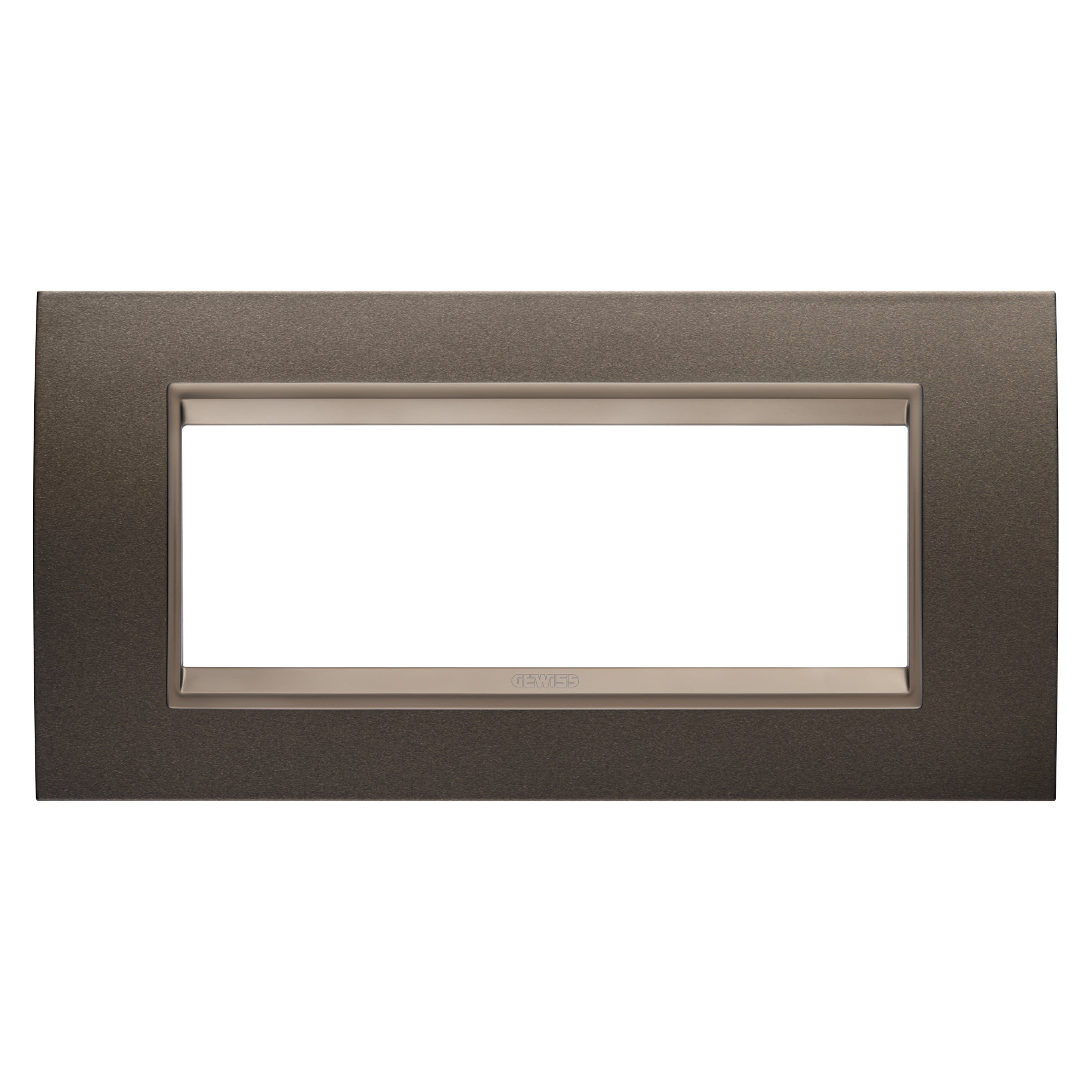 Gewiss - PLAQUE LUX RECT. 6P MÉTAL MARRON