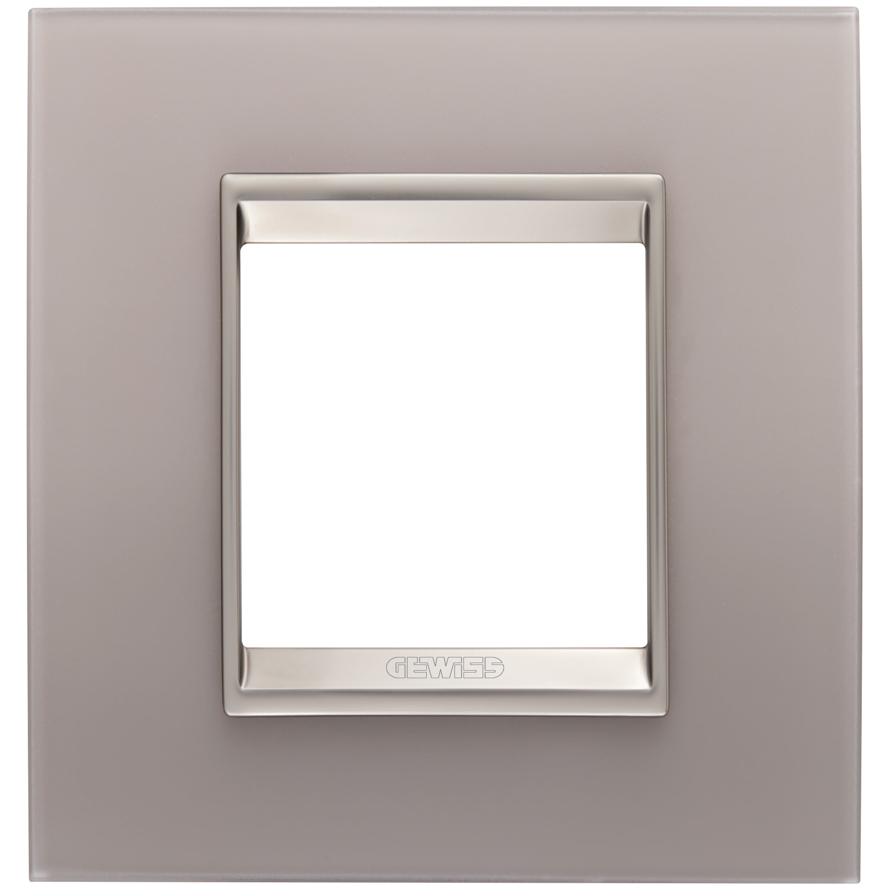 Gewiss - PLAQUE LUX 2P VERRE GRIS PERLÉ