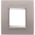 Gewiss - PLAQUE APPAREILLAGE LUX 2P VERRE GRIS PERLÉ - GW16222GP