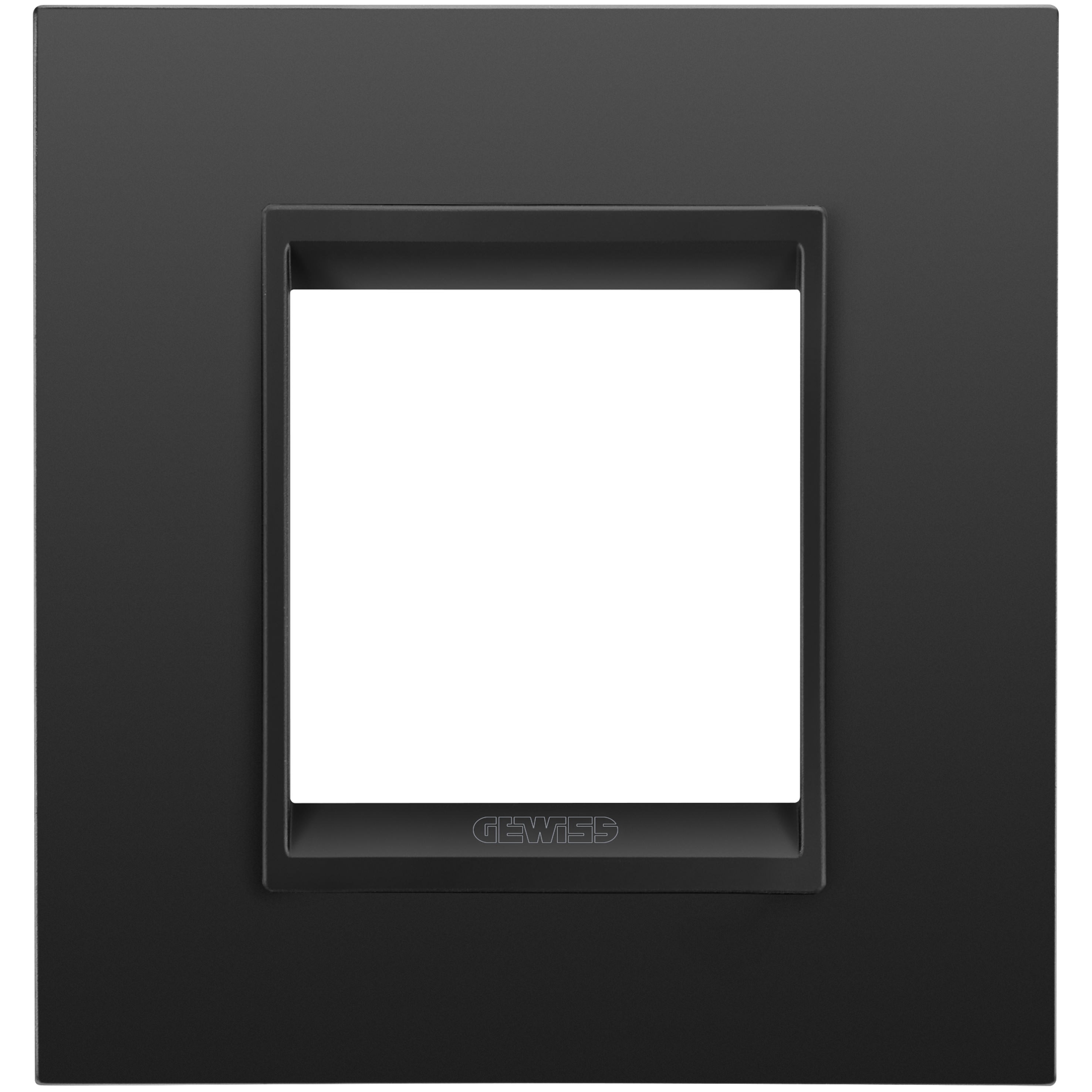 Gewiss - PLAQUE APPAREILLAGE LUX 2P MÉTAL NOIR - GW16222XM