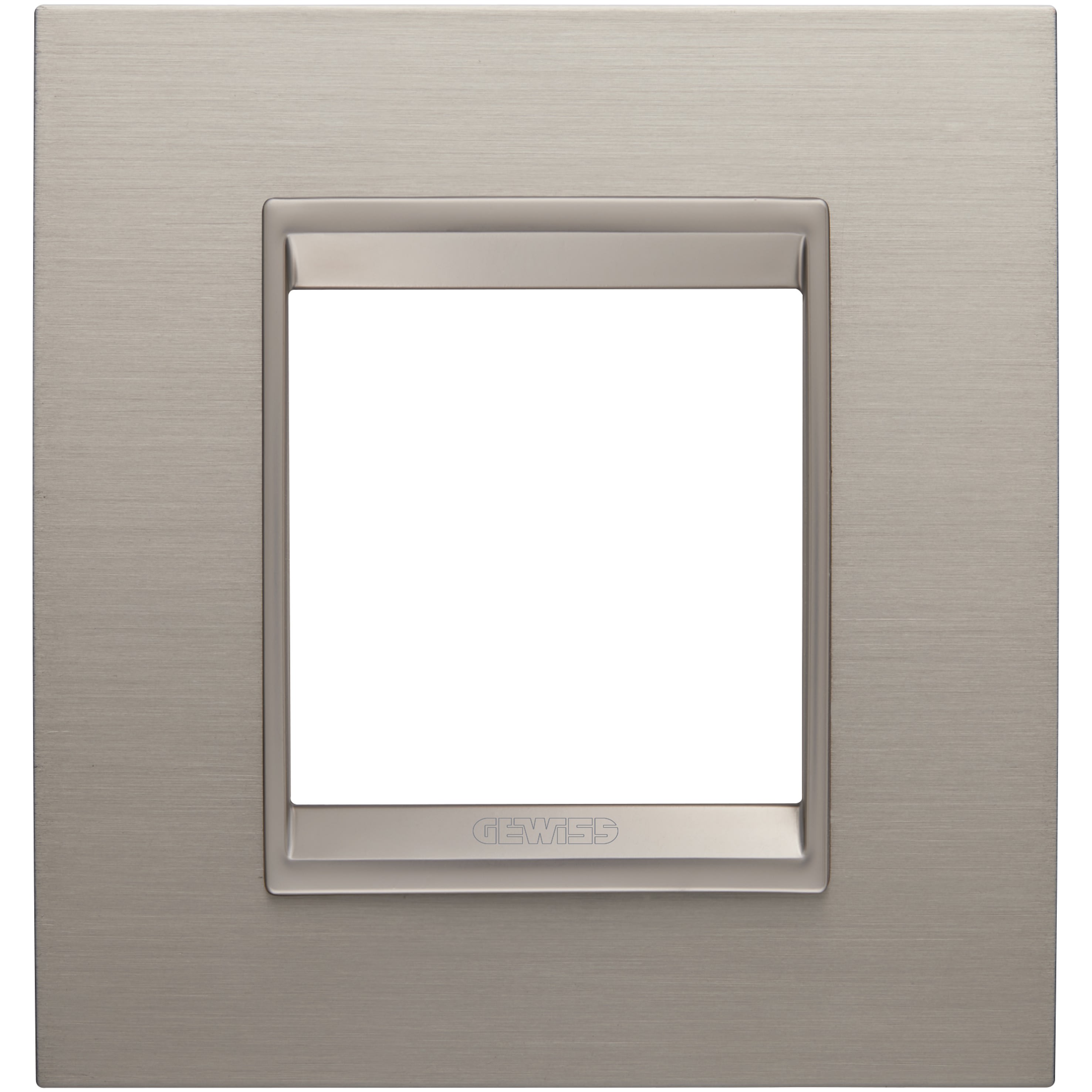 Gewiss - PLAQUE LUX 2P MÉTAL ALUMINIUM BROSSÉ