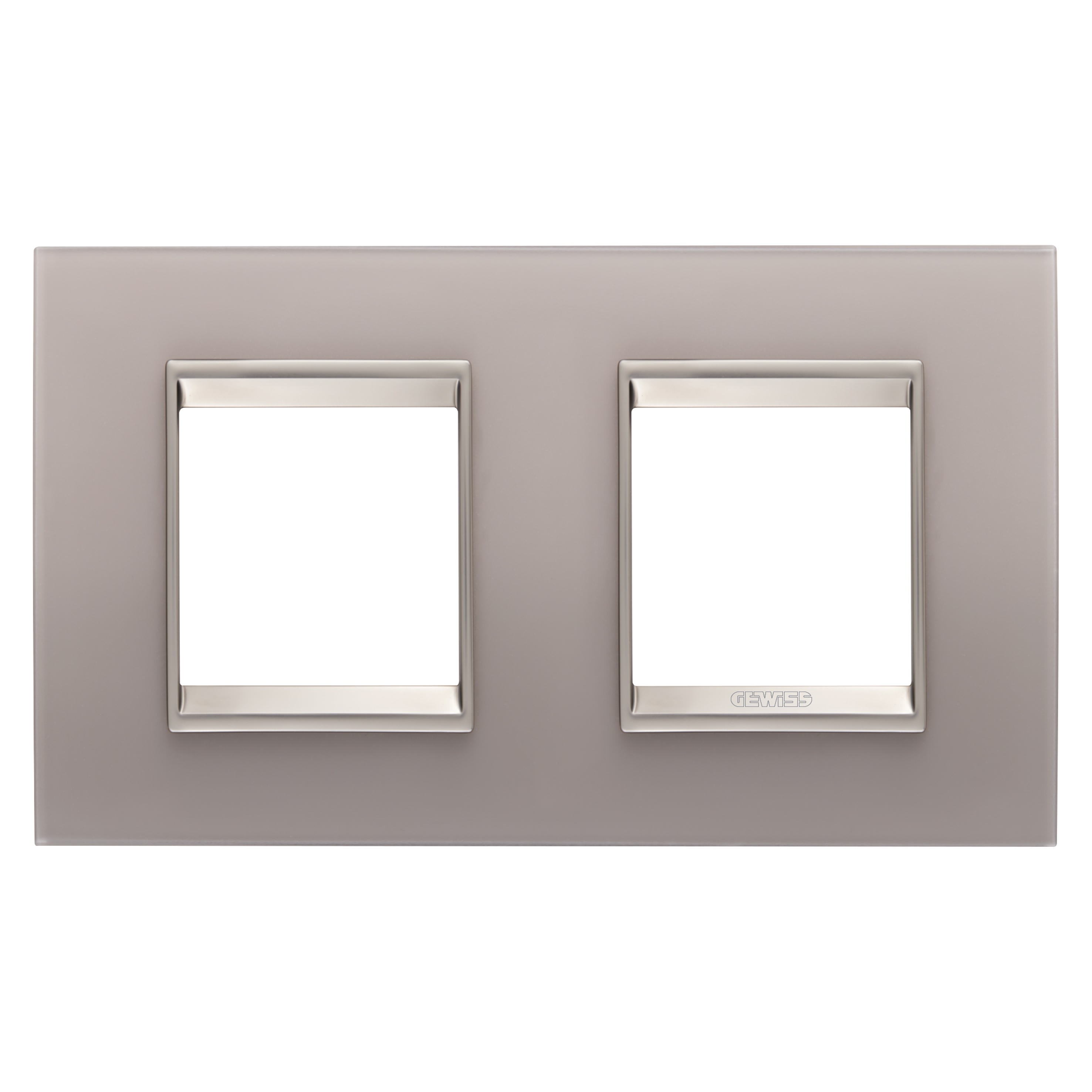 Gewiss - PLAQUE LUX 2+2P H VERRE GRIS PERLÉ