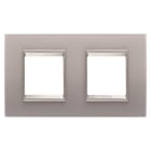 Gewiss - PLAQUE LUX 2+2P H VERRE GRIS PERLÉ