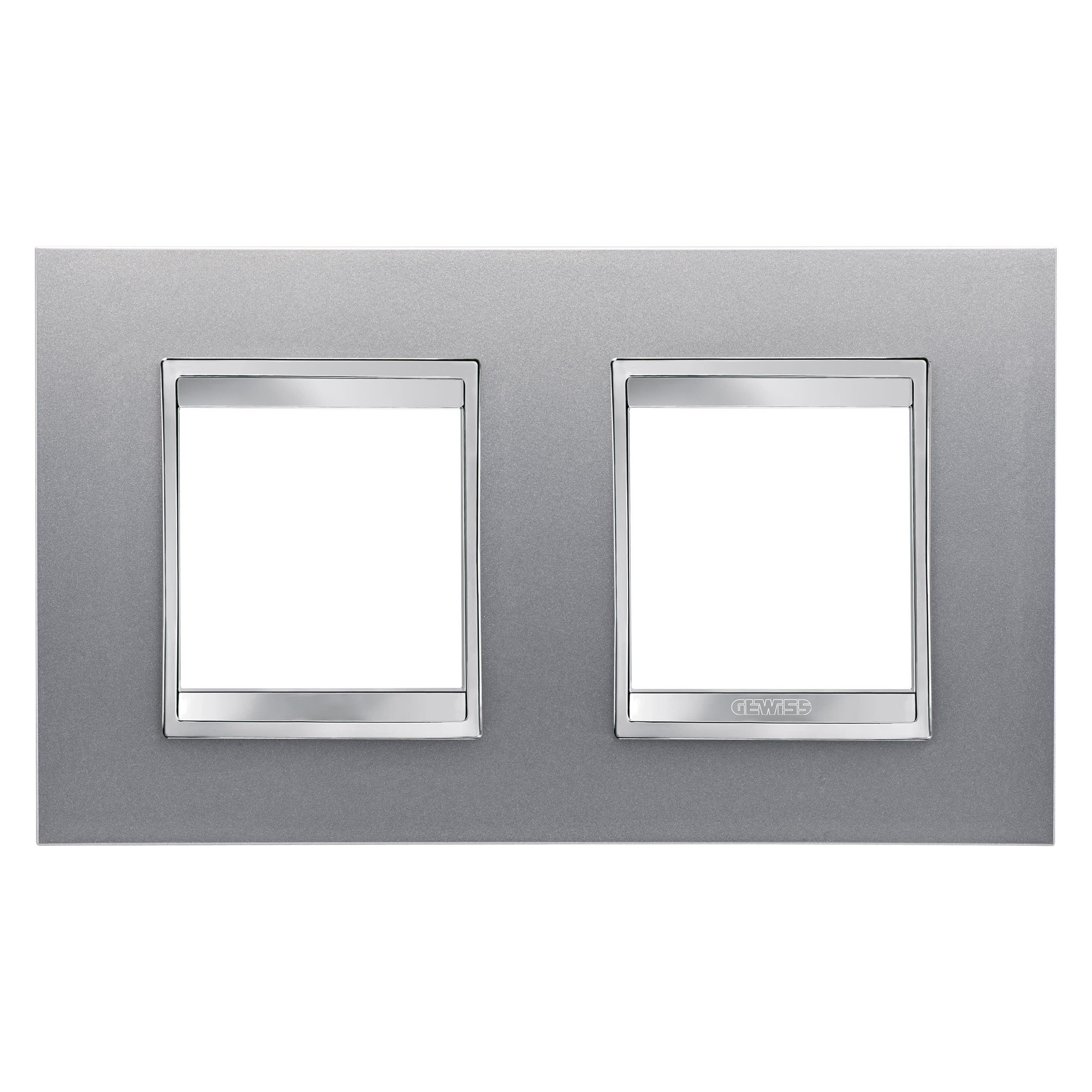 Gewiss - PLAQUE LUX INT. 2+2P H TITANE