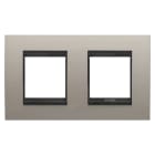 Gewiss - PLAQUE APPAREILLAGE LUX 2+2P H MÉTAL ALUMINIUM BROSSÉ - GW16223WS