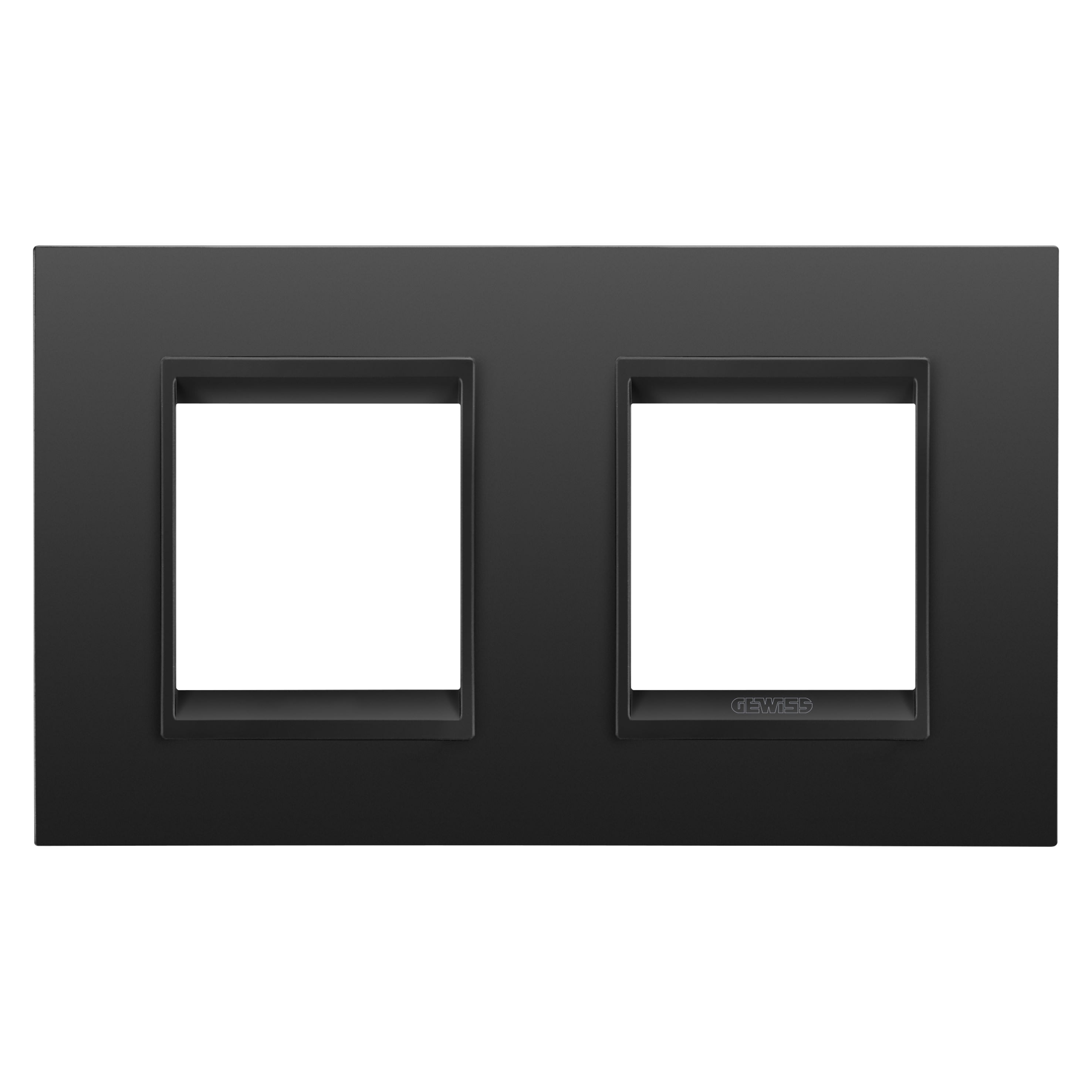 Gewiss - PLAQUE LUX 2+2P H MÉTAL NOIR