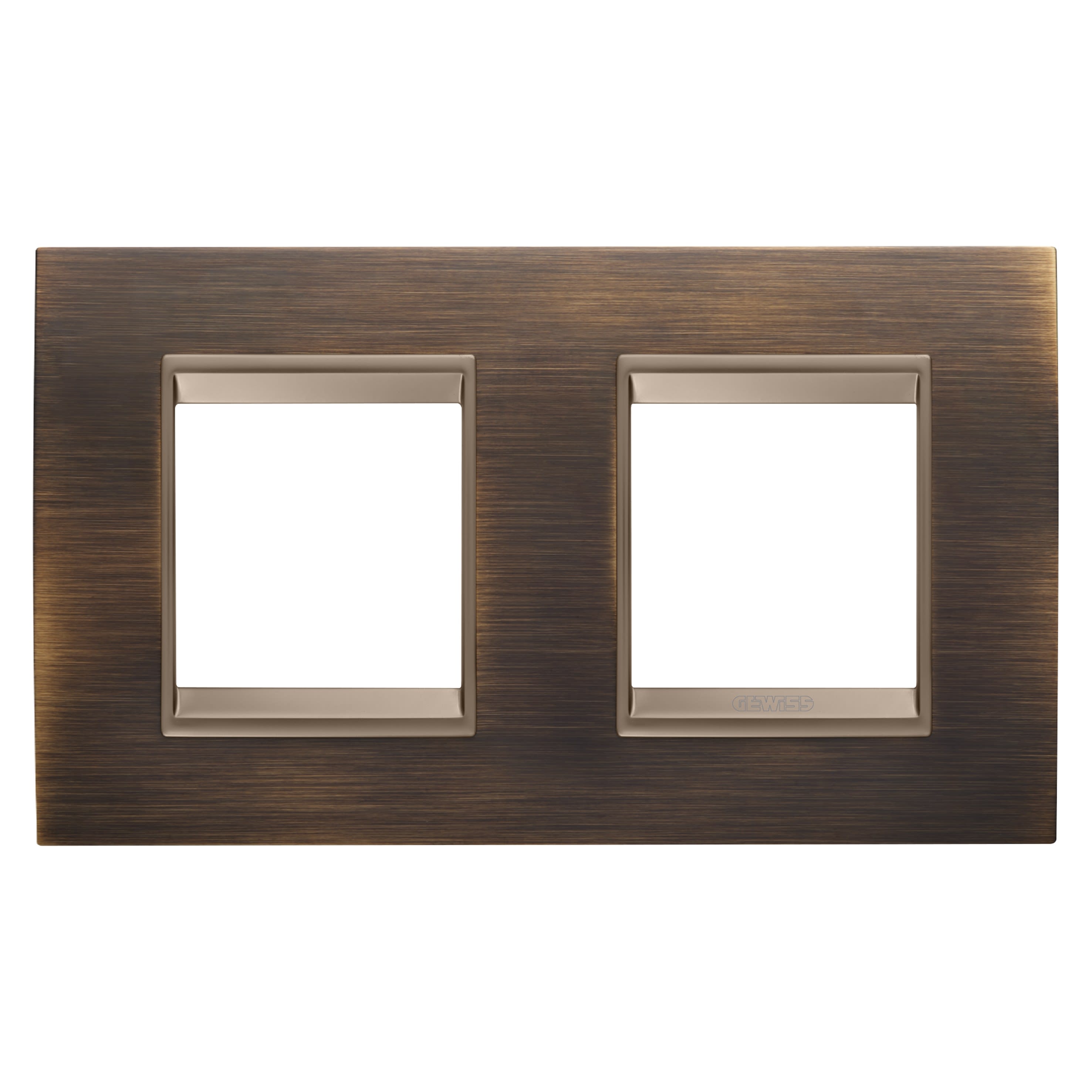 Gewiss - PLAQUE LUX 2+2P H MÉTAL LAITON