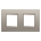 Gewiss - PLAQUE LUX 2+2P H MÉTAL ALUMINIUM BROSSÉ