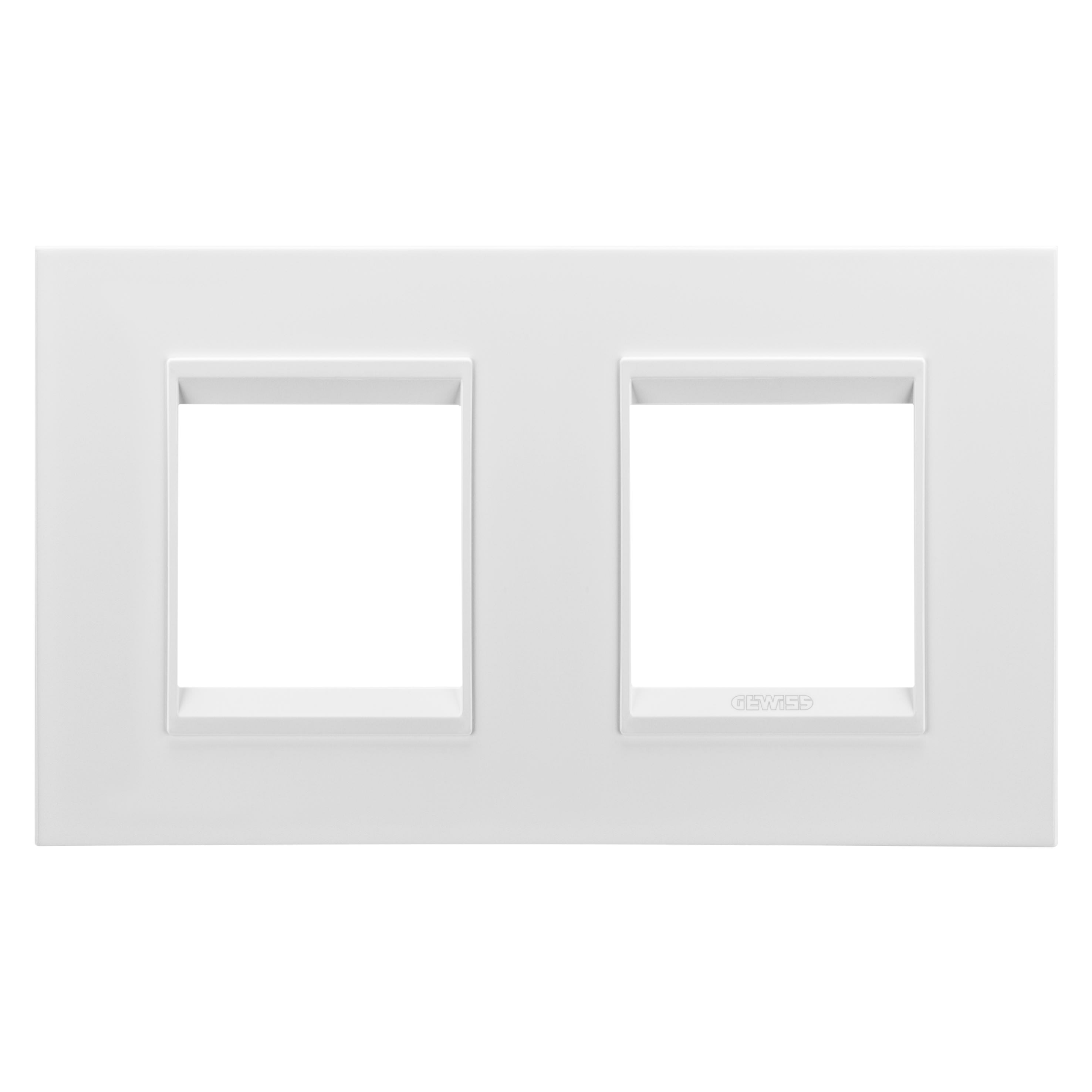 Gewiss - PLAQUE LUX 2+2P H MÉTAL BLANC SATIN