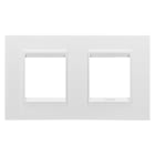 Gewiss - PLAQUE LUX 2+2P H MÉTAL BLANC SATIN