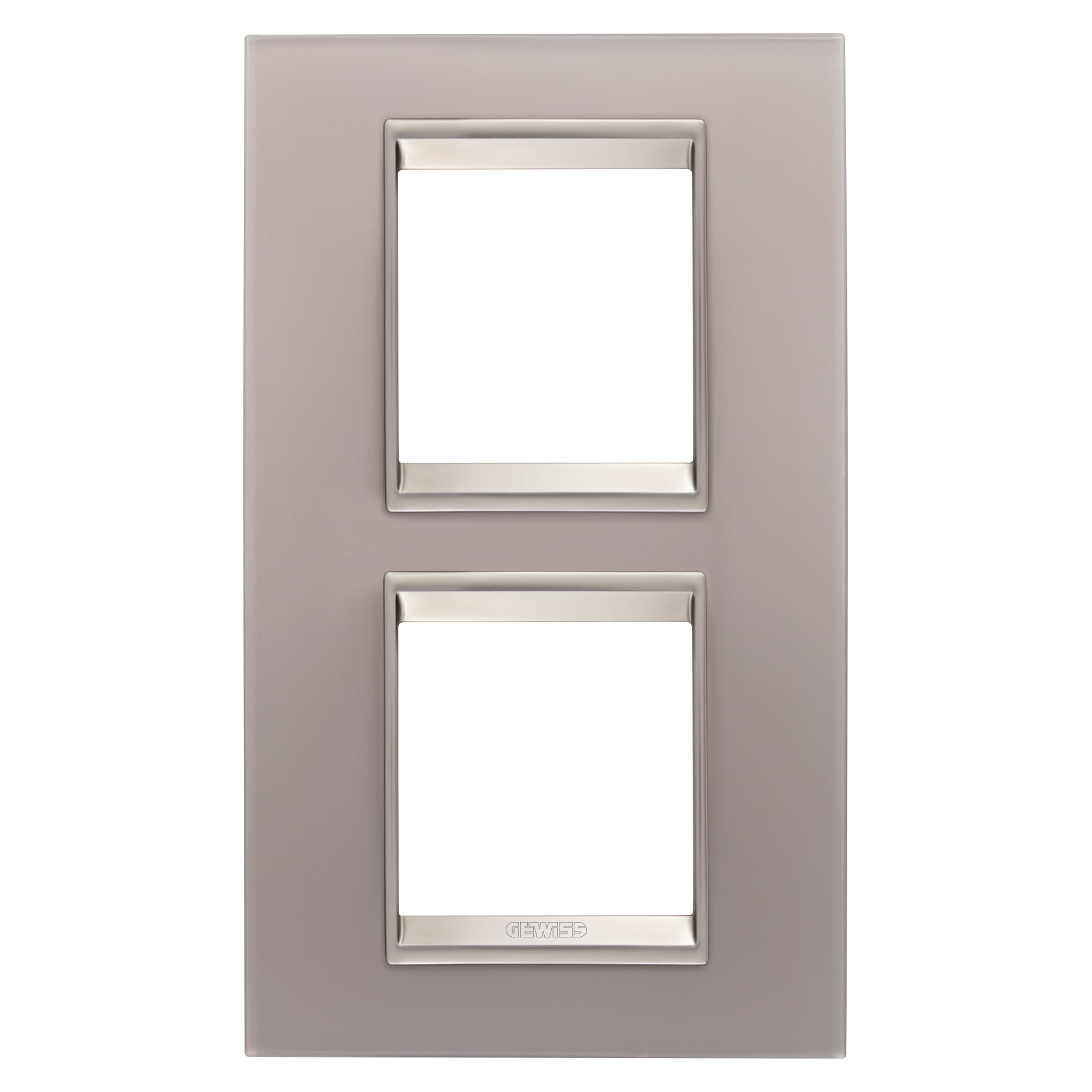 Gewiss - PLAQUE LUX 2+2P V VERRE GRIS PERLÉ