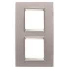 Gewiss - PLAQUE LUX 2+2P V VERRE GRIS PERLÉ