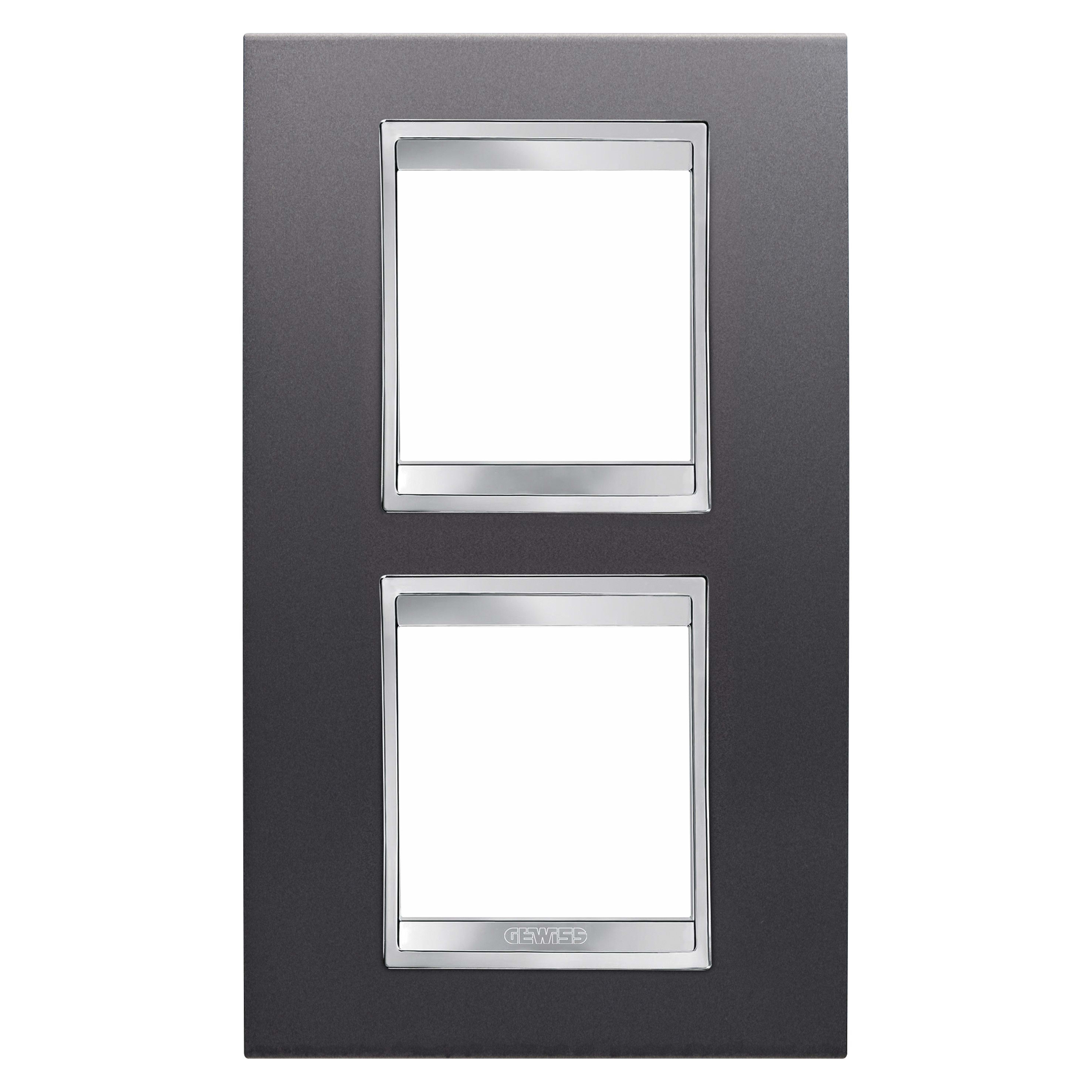 Gewiss - PLAQUE APPAREILLAGE LUX INT. 2+2P V.E. 71 ARDOISE - GW16224VA