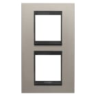 Gewiss - PLAQUE LUX 2+2P V MÉTAL ALUMINIUM BROSSÉ
