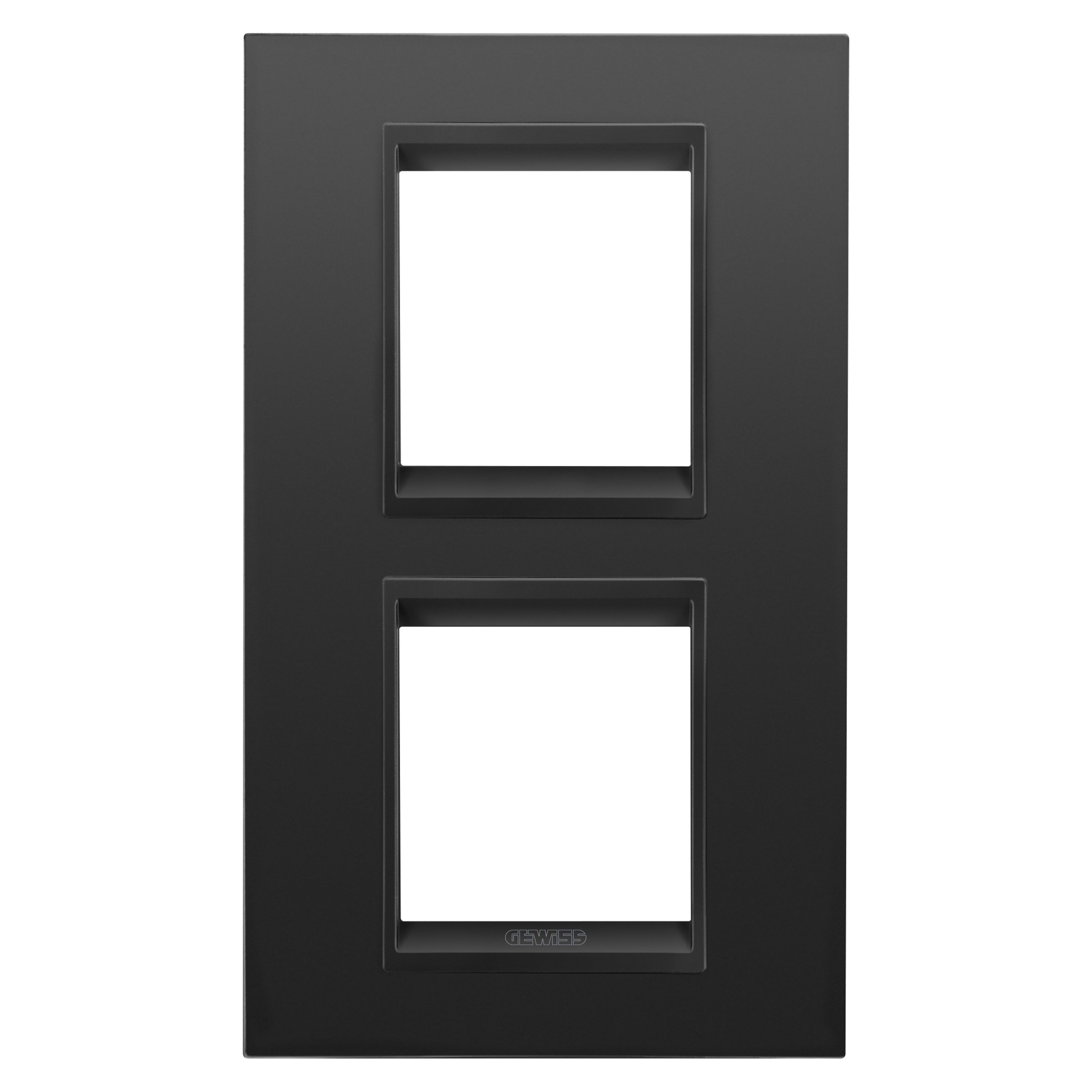 Gewiss - PLAQUE APPAREILLAGE LUX 2+2P V MÉTAL NOIR - GW16224XM