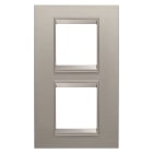 Gewiss - PLAQUE LUX 2+2P V MÉTAL ALUMINIUM BROSSÉ