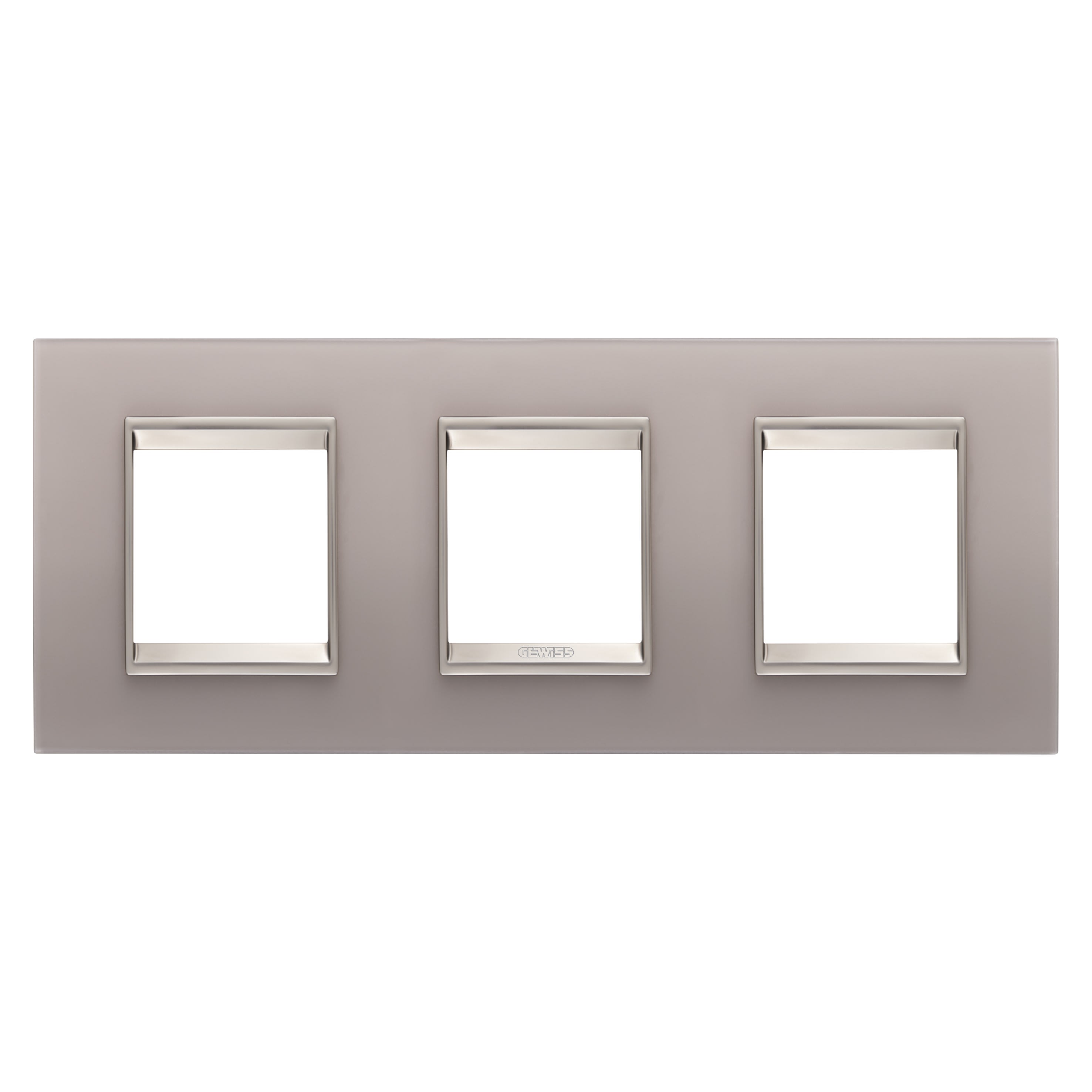 Gewiss - PLAQUE LUX 2+2+2P H VERRE GRIS PERLÉ