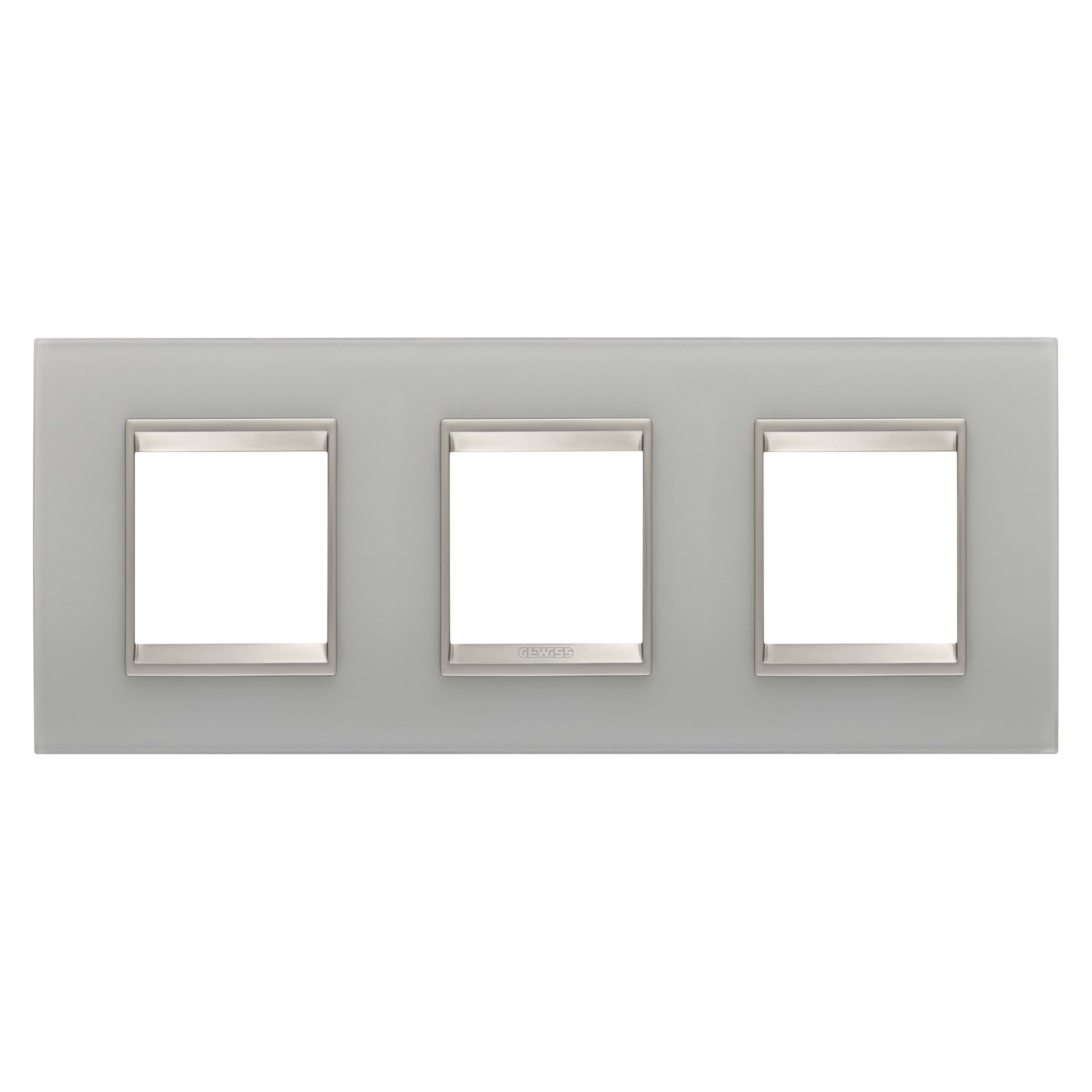 Gewiss - PLAQUE APPAREILLAGE LUX 2+2+2P H VERRE NATUREL - GW16226GT