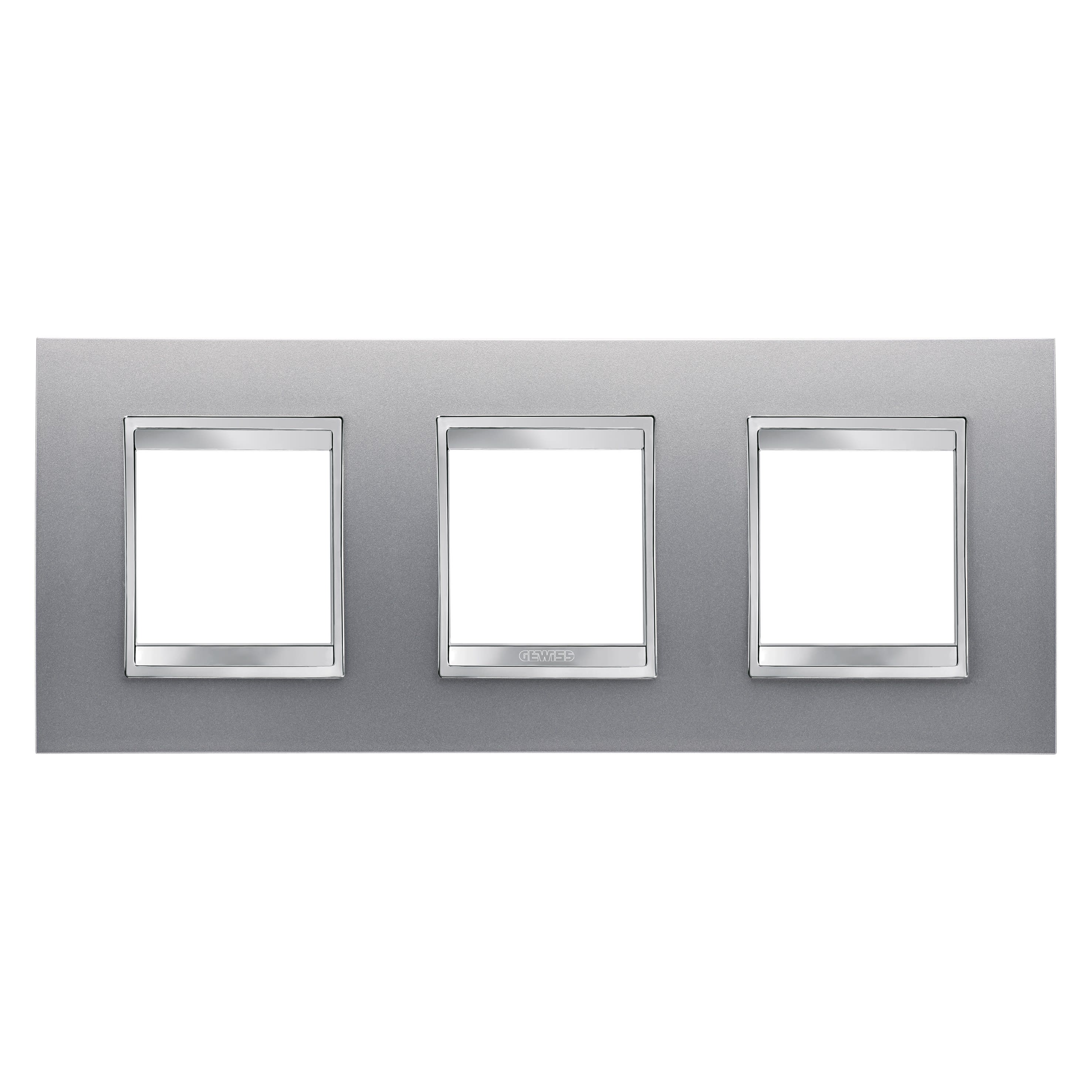 Gewiss - PLAQUE LUX INT. 2+2+2P H TITANE