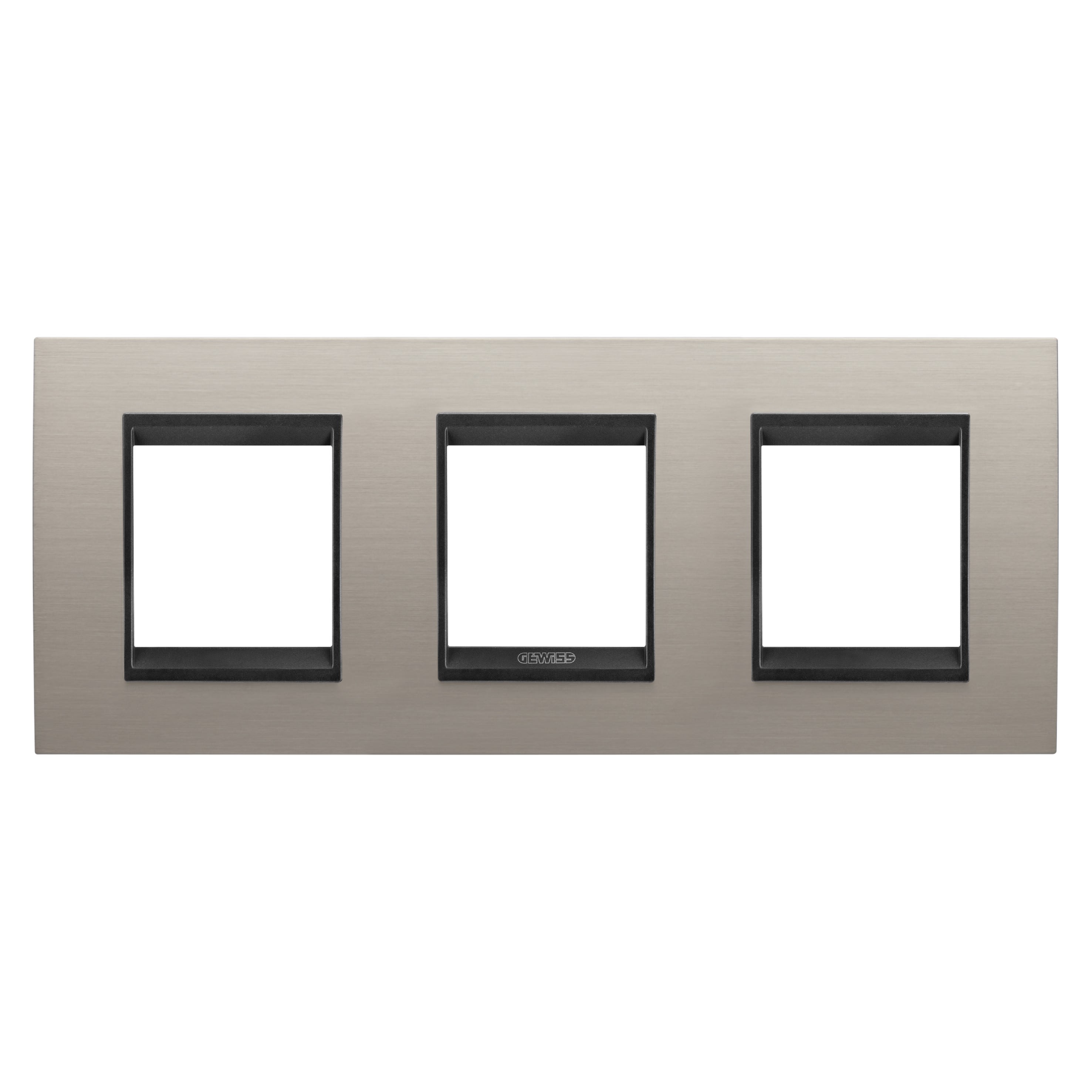 Gewiss - PLAQUE LUX 2+2+2P H MÉTAL ALUMINIUM