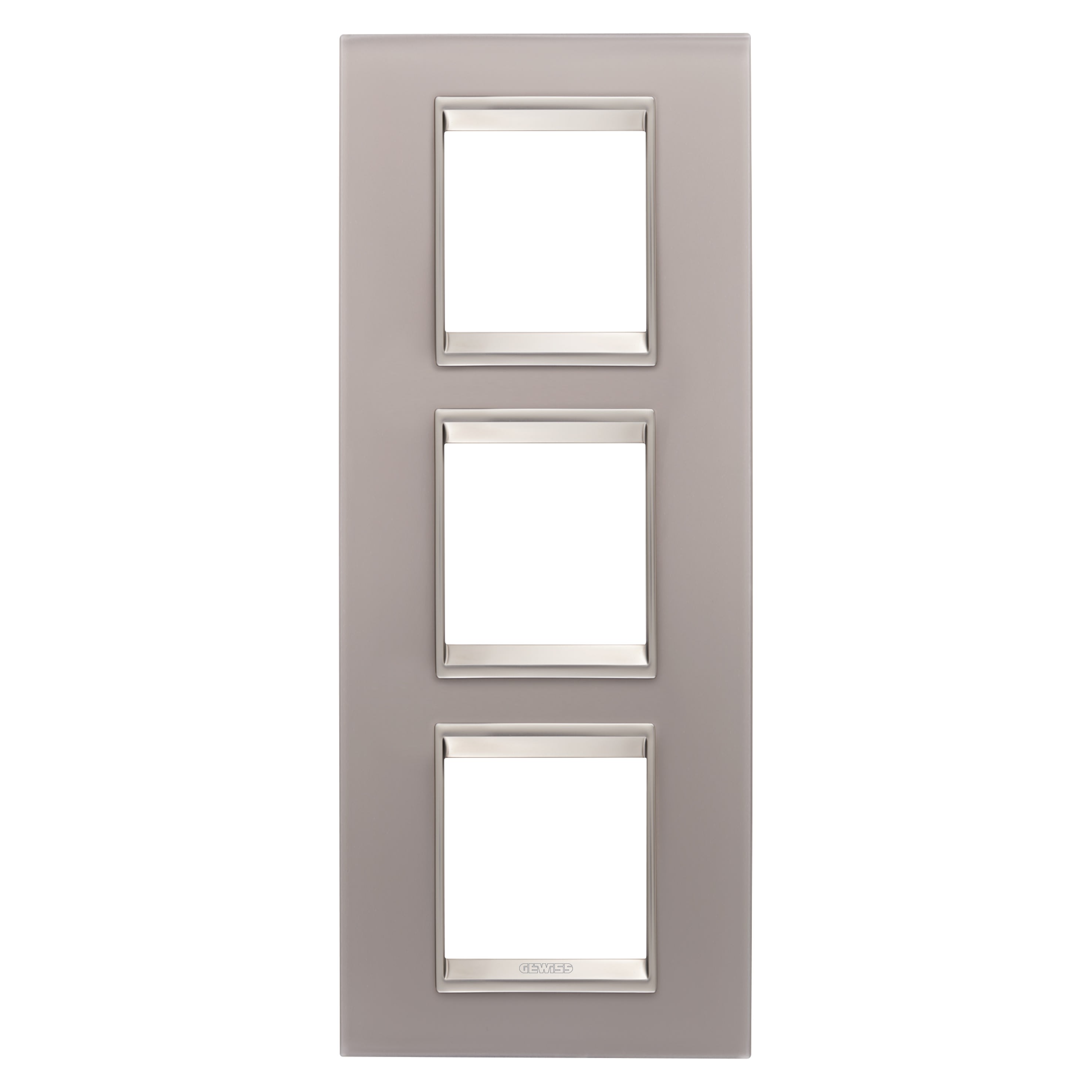 Gewiss - PLAQUE LUX 2+2+2P V VERRE GRIS PERLÉ