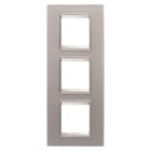 Gewiss - PLAQUE LUX 2+2+2P V VERRE GRIS PERLÉ