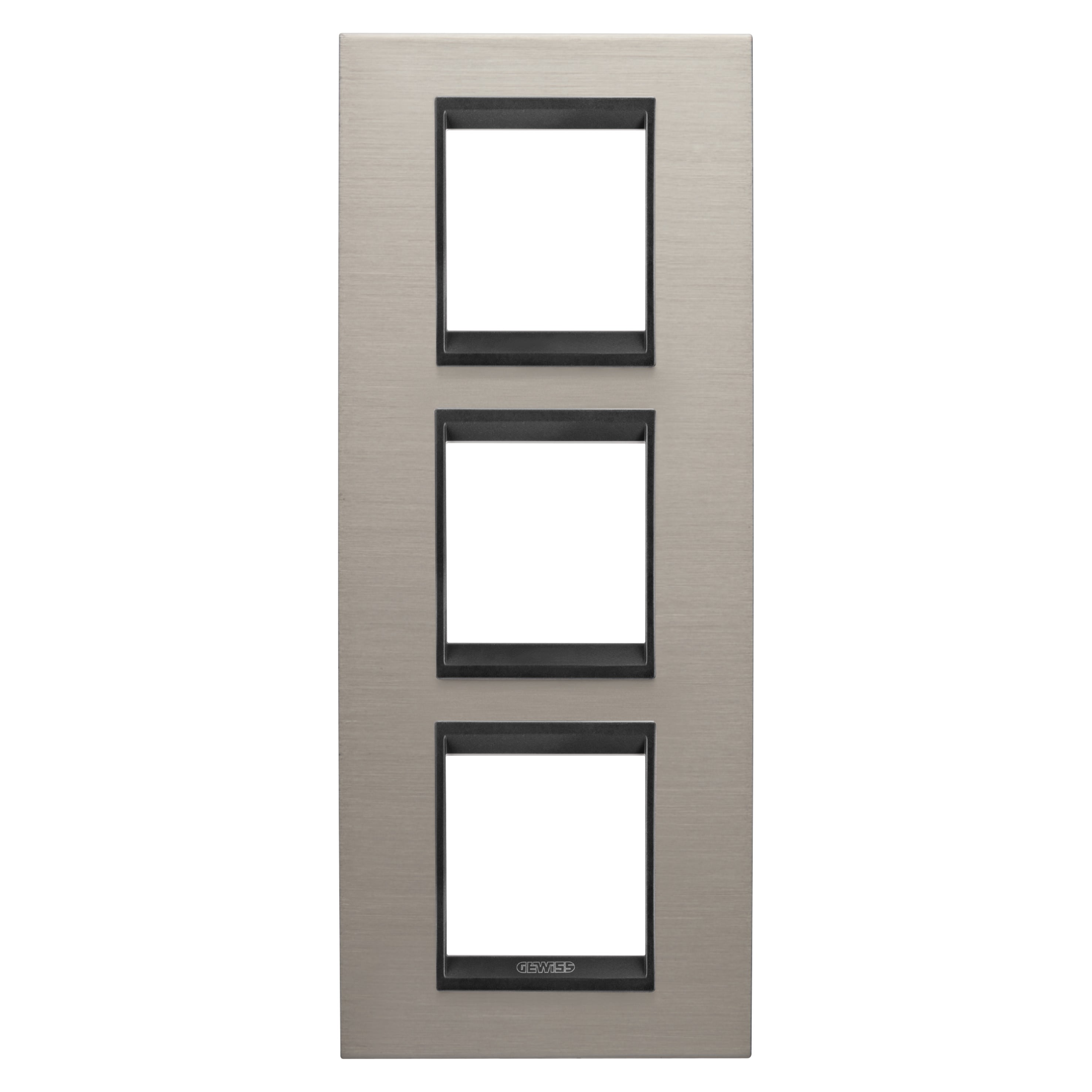 Gewiss - PLAQUE LUX 2+2+2P V MÉTAL ALUMINIUM
