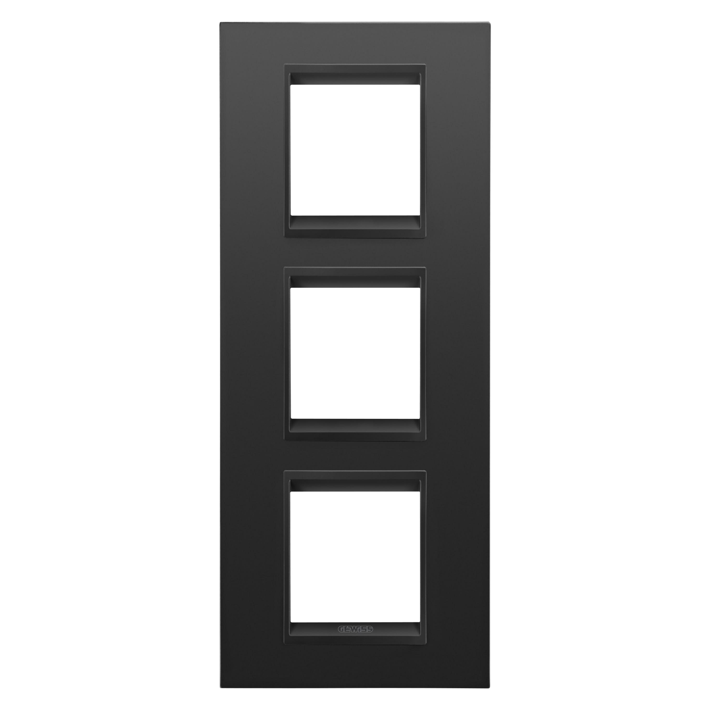 Gewiss - PLAQUE LUX 2+2+2P V MÉTAL NOIR