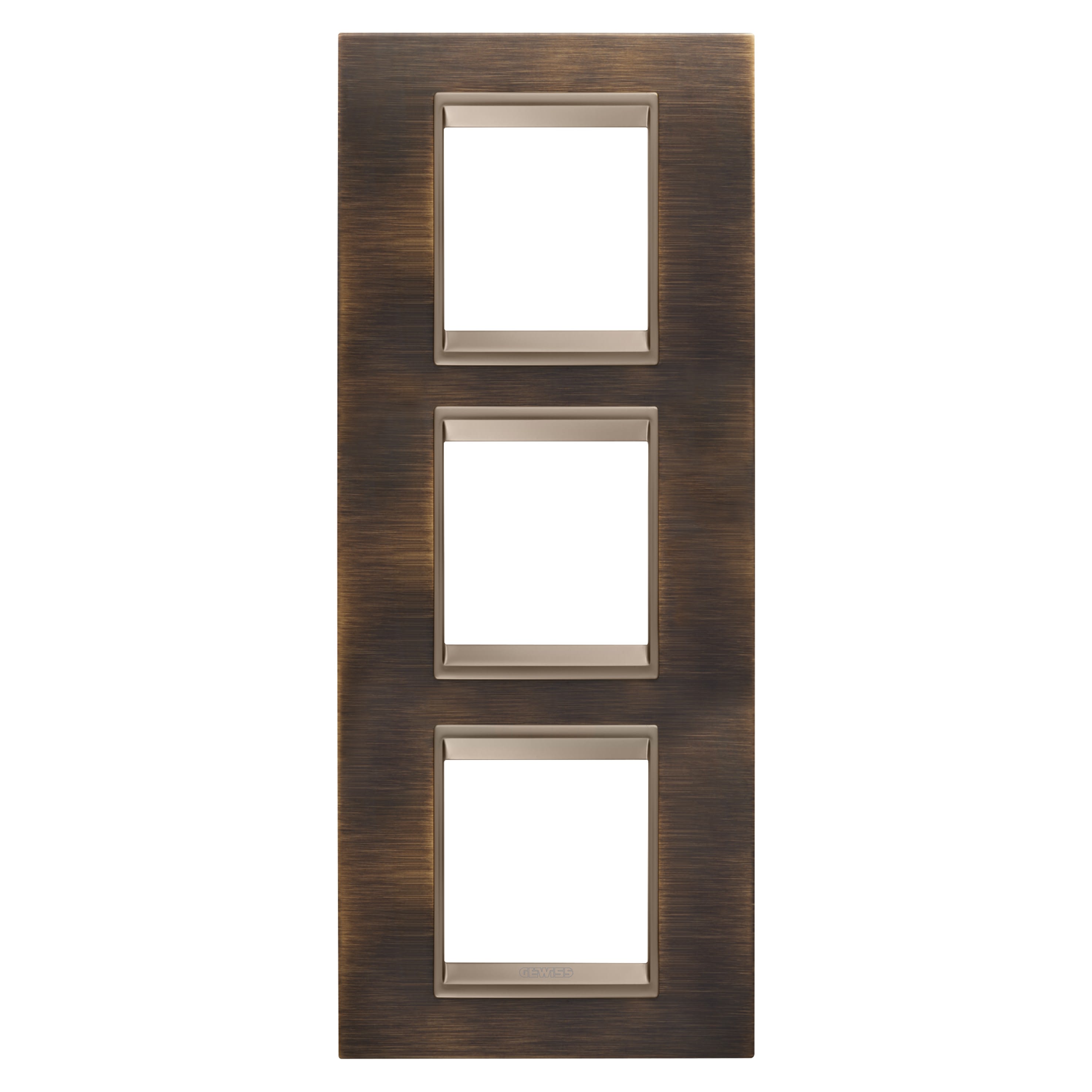 Gewiss - PLAQUE LUX 2+2+2P V MÉTAL LAITON