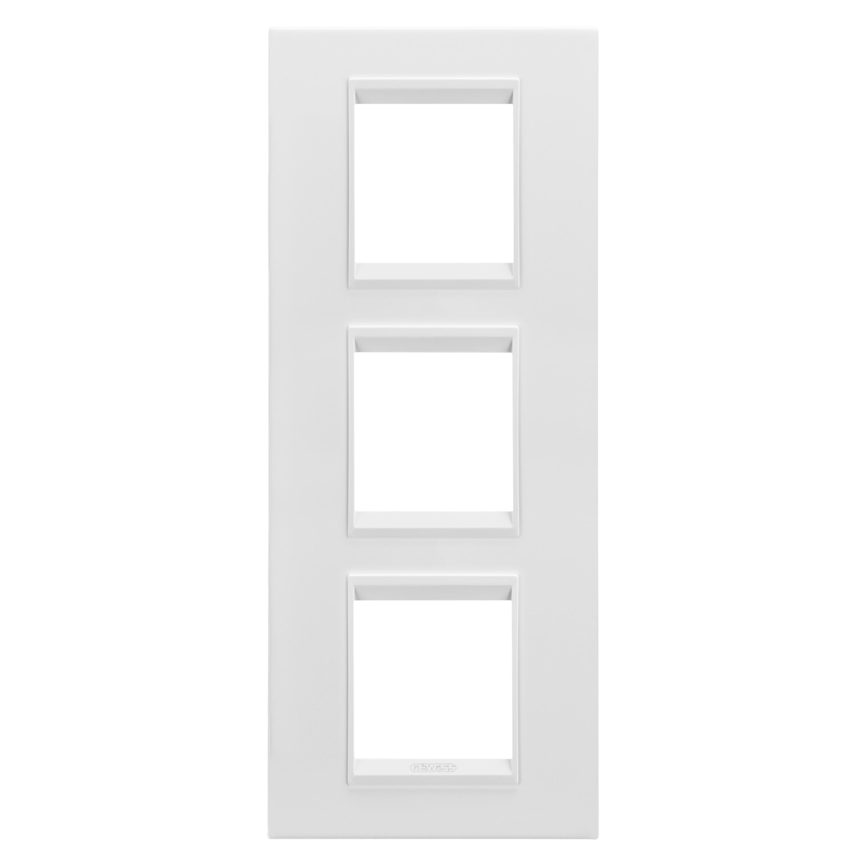 Gewiss - PLAQUE LUX 2+2+2P V MÉTAL BLANC SATIN