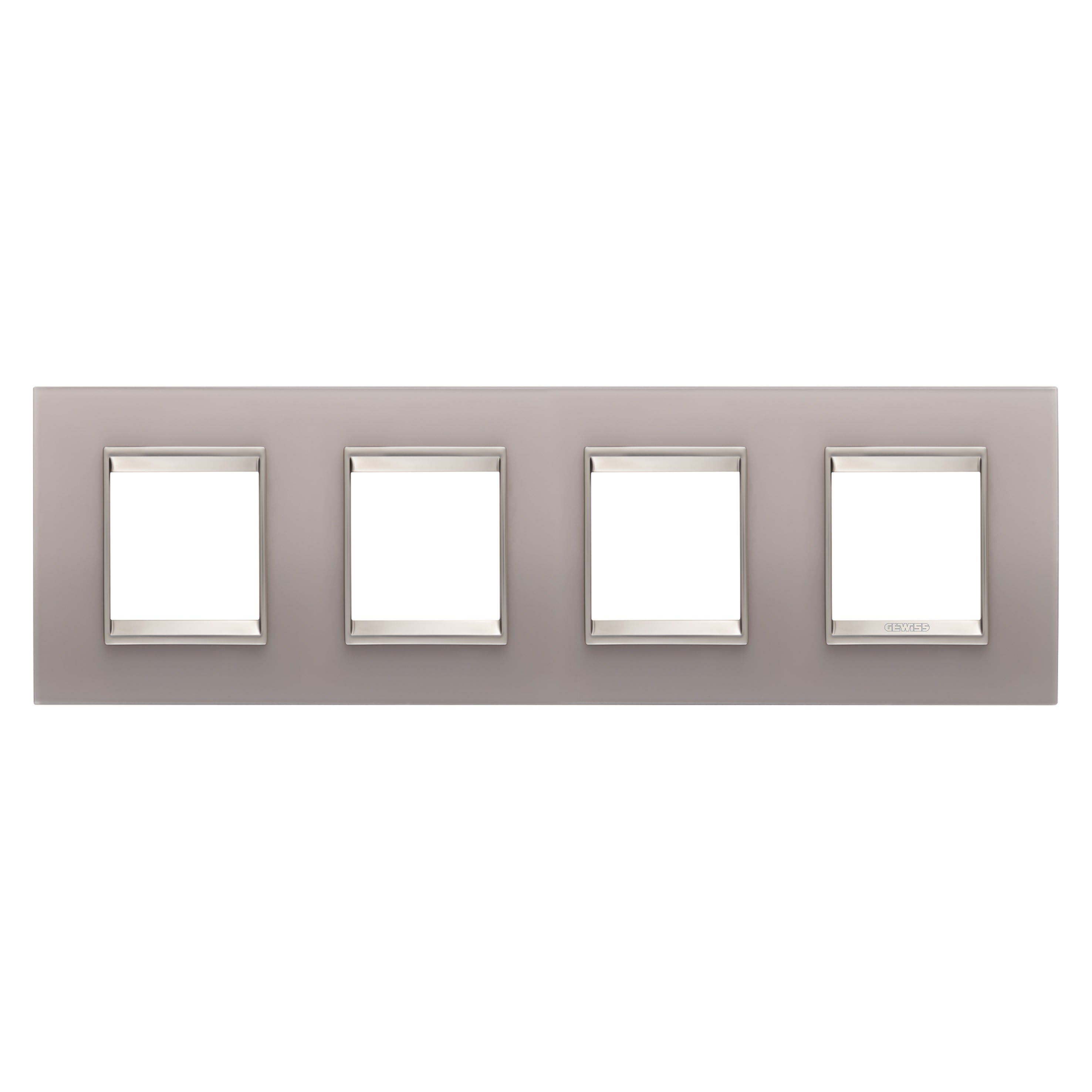 Gewiss - PLAQUE LUX 2+2+2+2P H VERRE GRIS PERLÉ