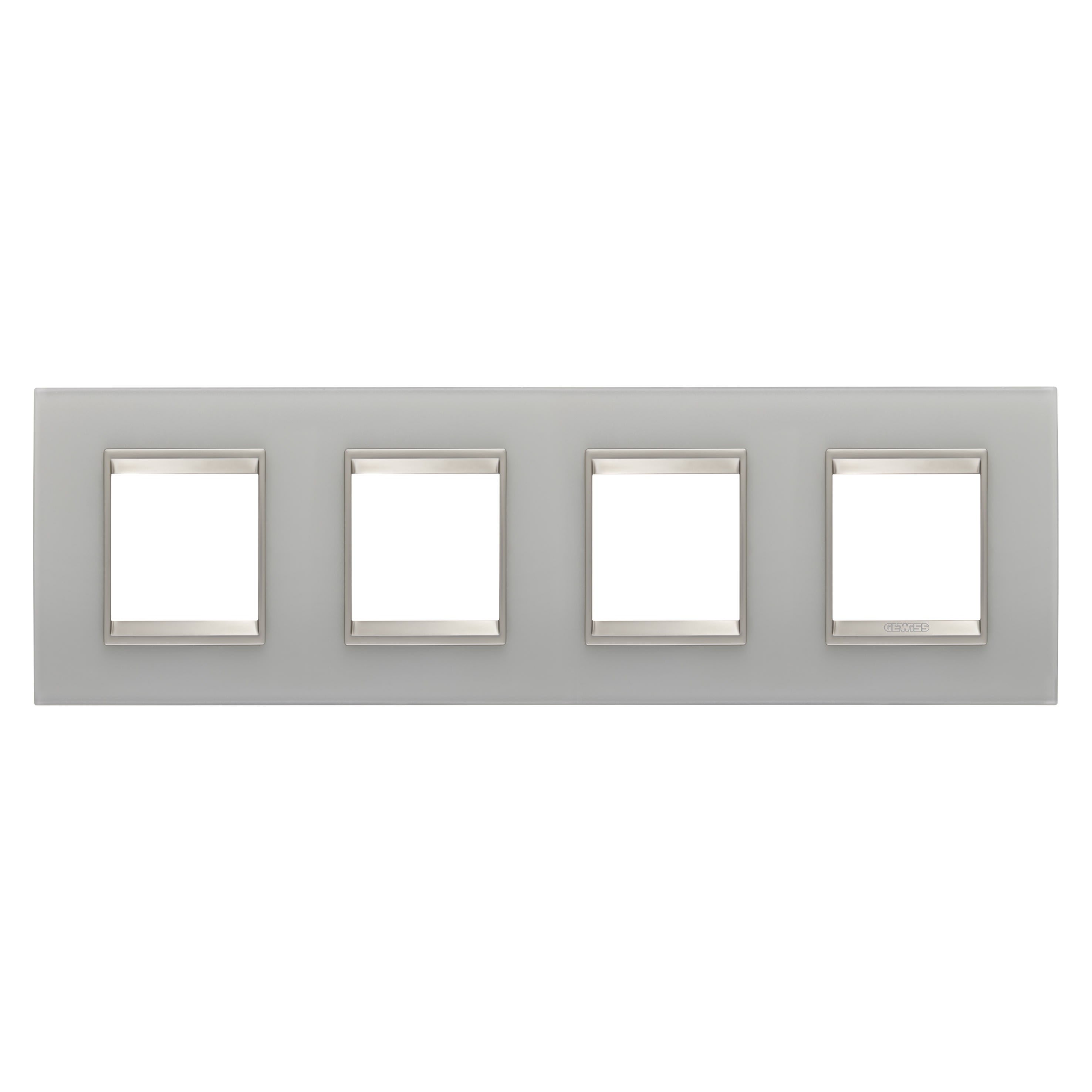 Gewiss - PLAQUE APPAREILLAGE LUX 2+2+2+2P H VERRE NATUREL - GW16228GT