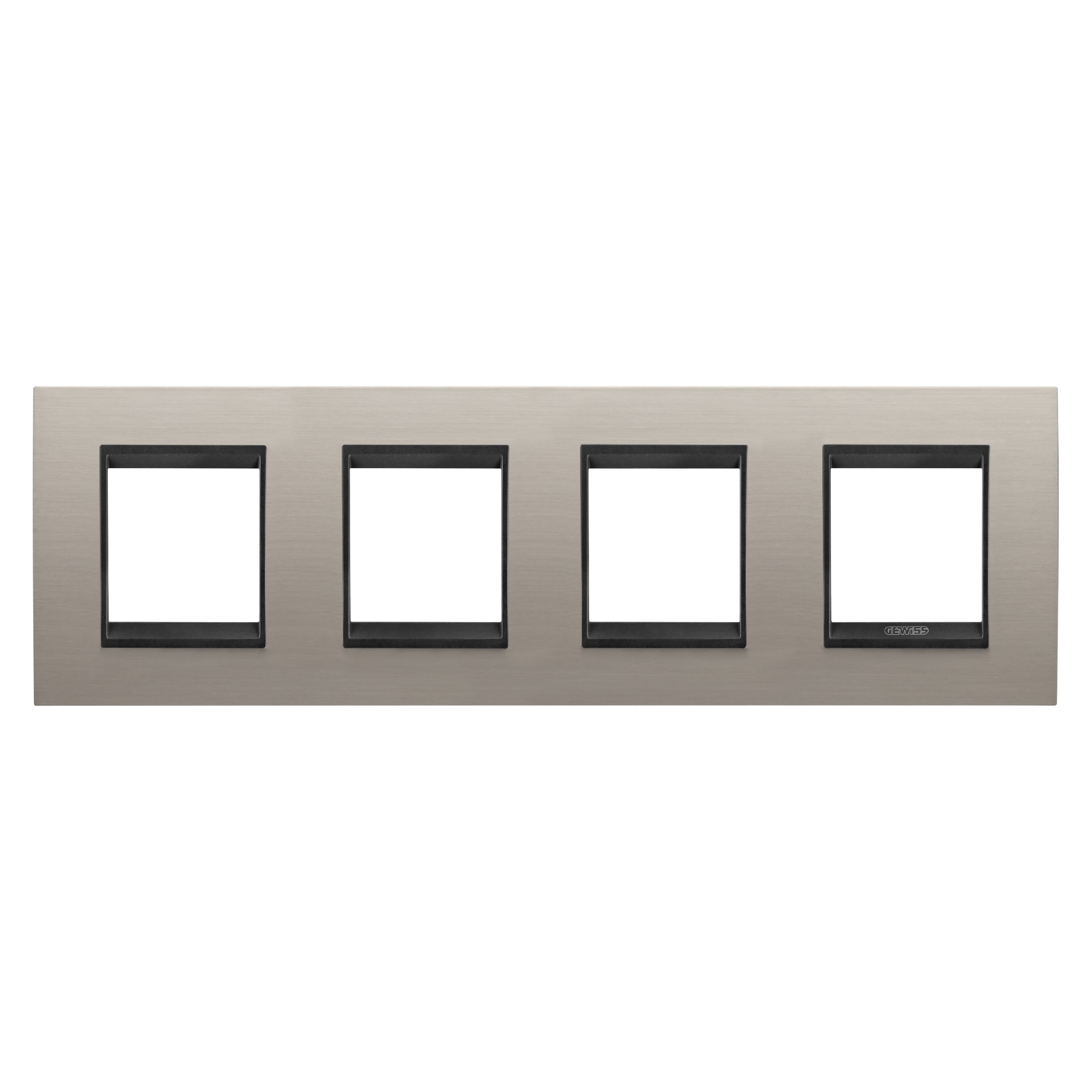 Gewiss - PLAQUE LUX 2+2+2+2P H MÉTAL ALUMINIUM