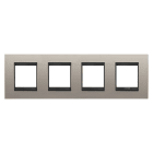 Gewiss - PLAQUE APPAREILLAGE LUX 2+2+2+2P H MÉTAL ALUMINIUM - GW16228WS