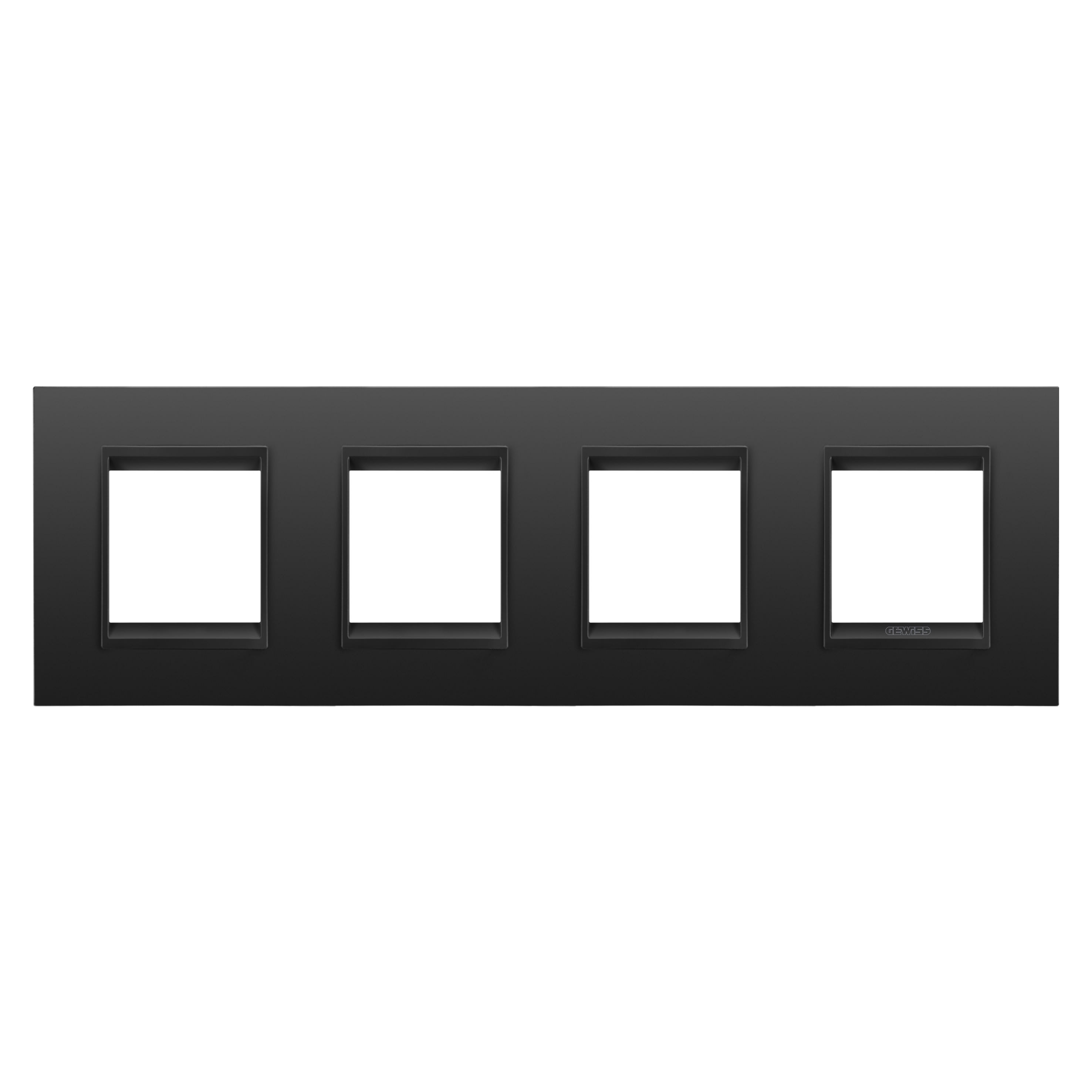 Gewiss - PLAQUE LUX 2+2+2+2P H MÉTAL NOIR