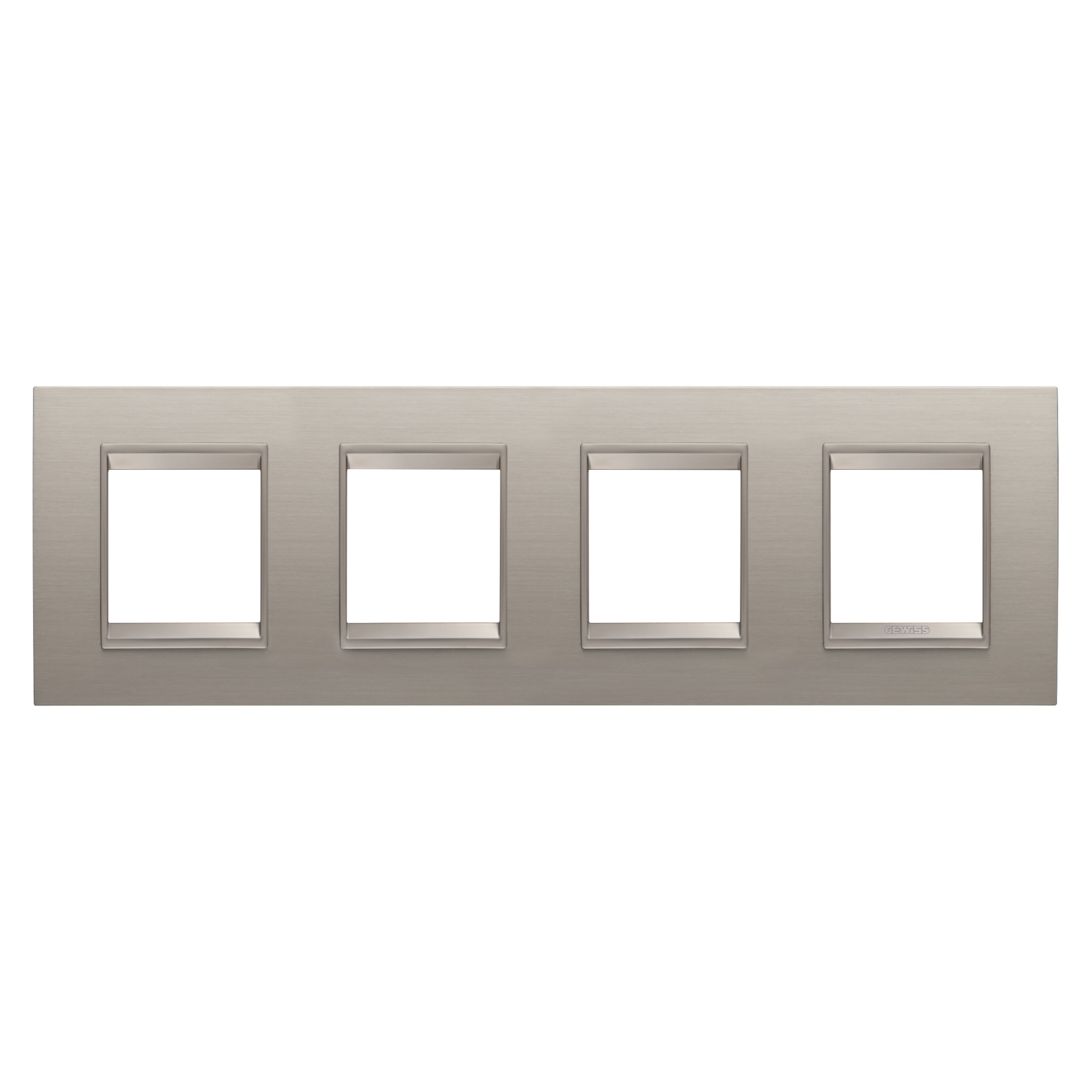 Gewiss - PLAQUE APPAREILLAGE LUX 2+2+2+2P H MÉTAL ALUMINIUM - GW16228XS